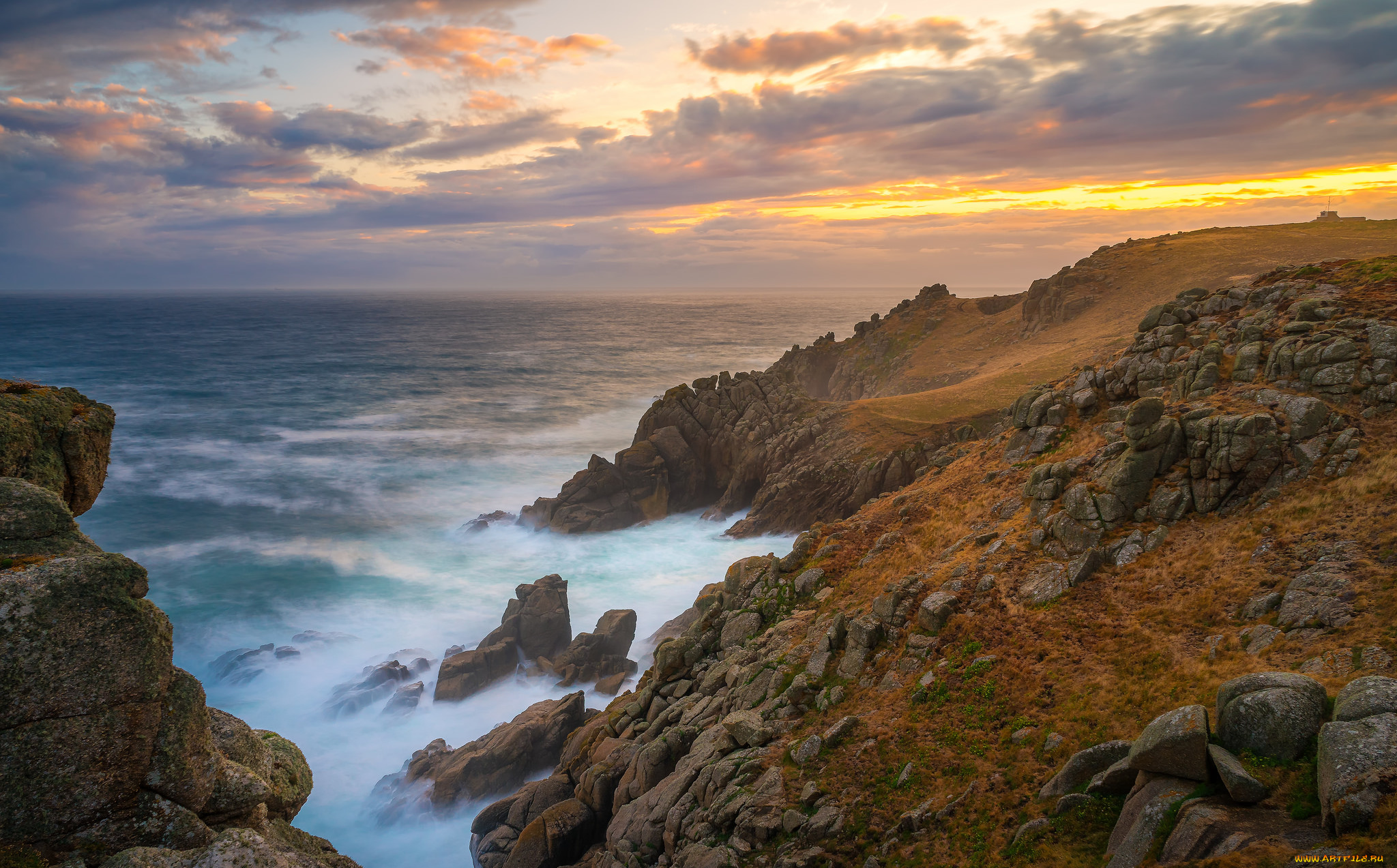 природа, побережье, простор