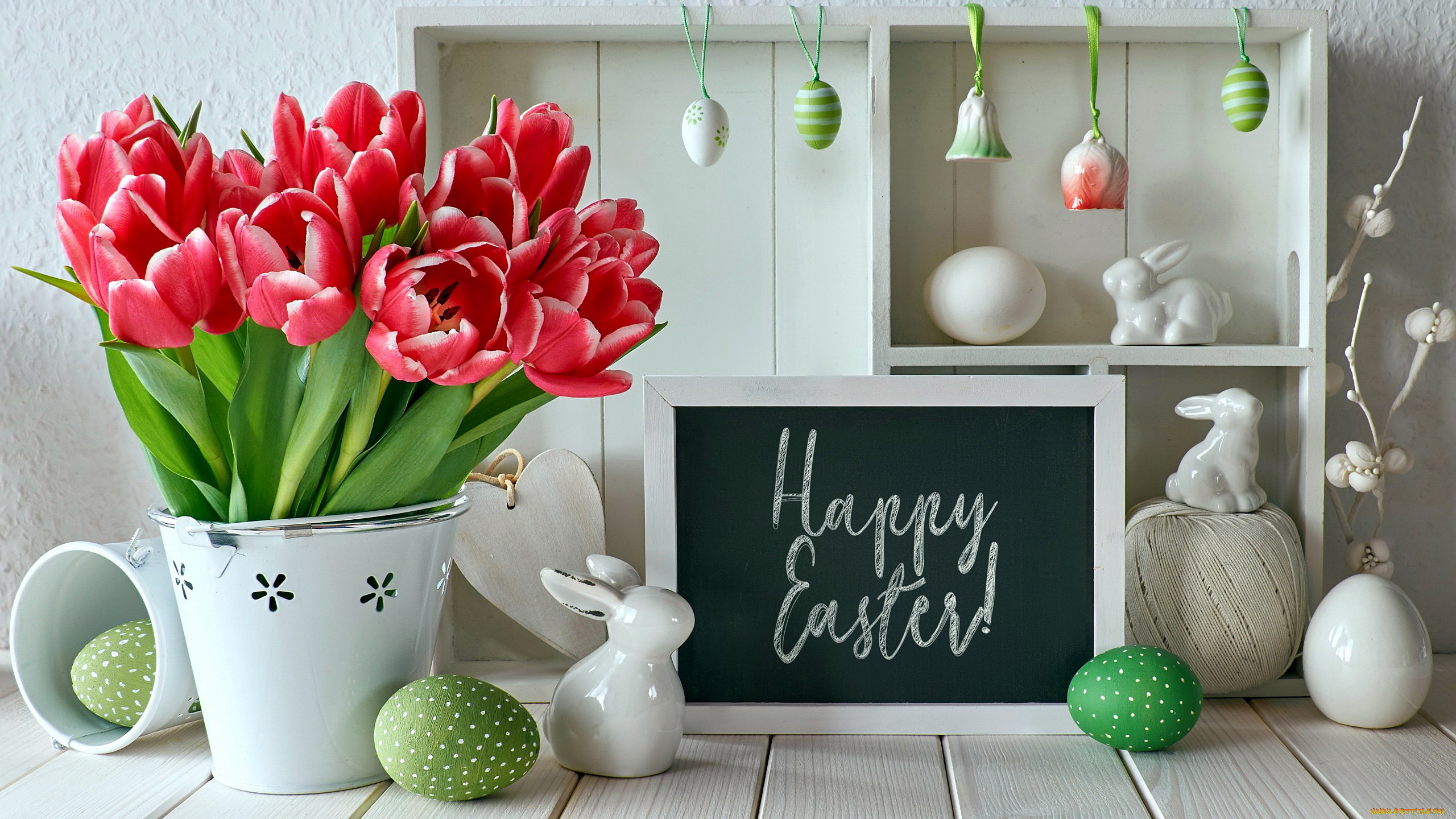 праздничные, пасха, тюльпаны, фигурки, надпись