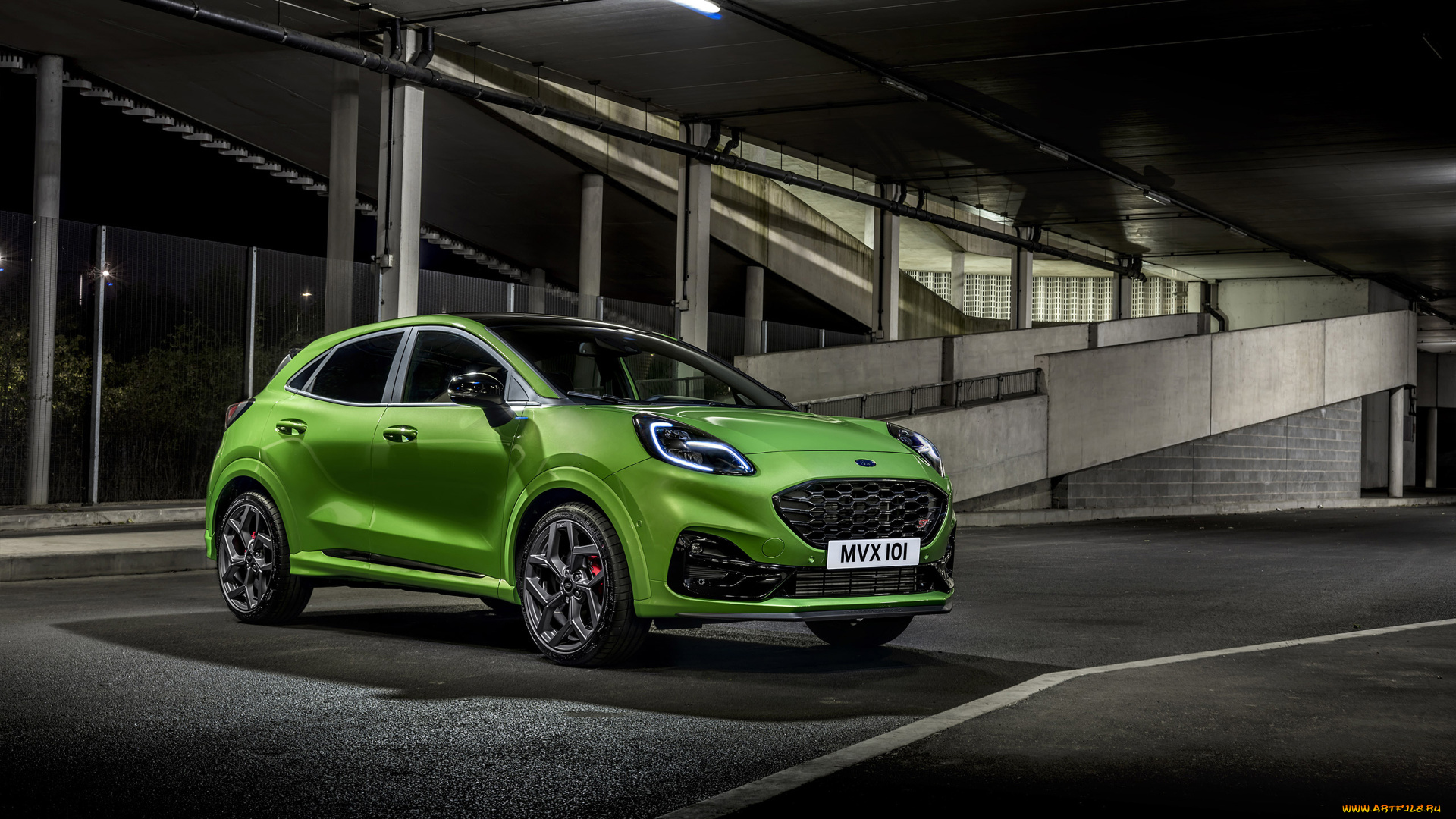 2021, ford, puma, st, автомобили, ford, вид, спереди, экстерьер, новая, модель, зеленый, тюнинг, американские