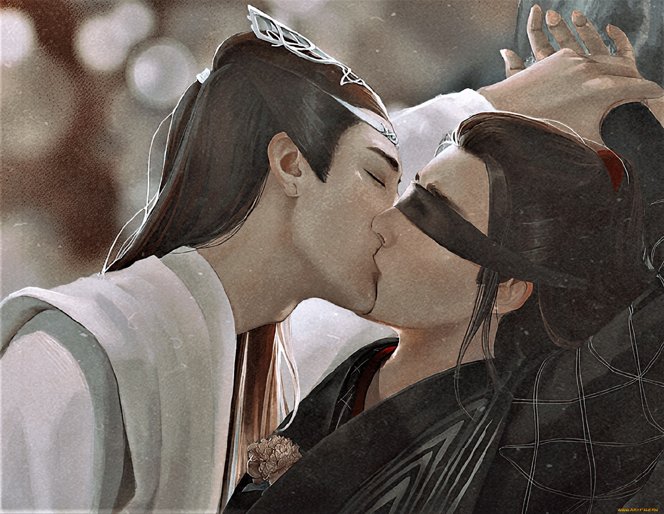 рисованное, кино, , мультфильмы, вэй, усянь, лань, ванцзы, поцелуй