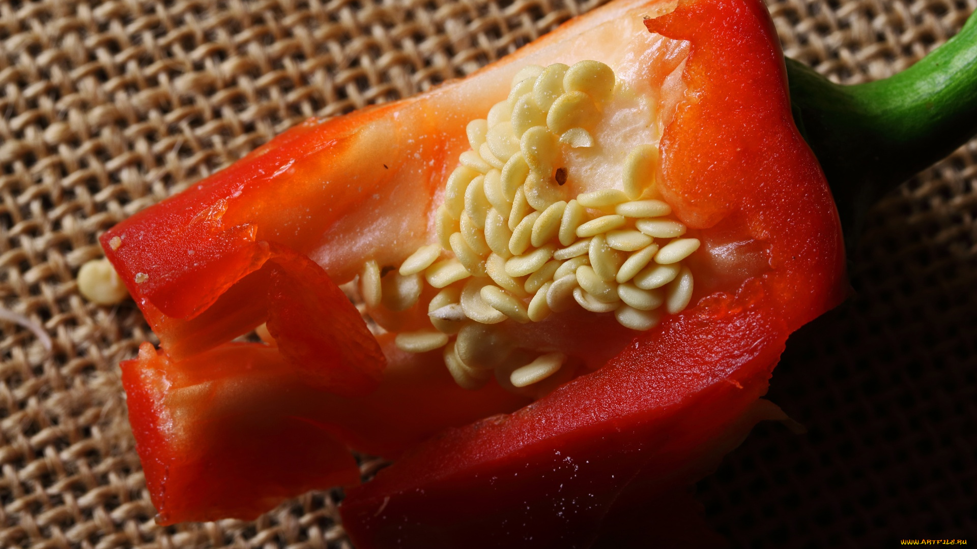 еда, перец, красный, болгарский, стручок, семена