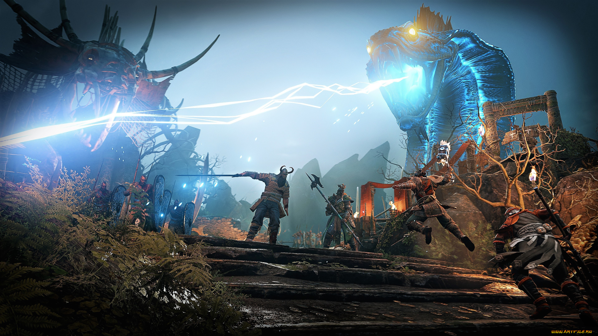 видео, игры, for, honor, , wrath, of, the, jormungandr, воины, змея, дорога