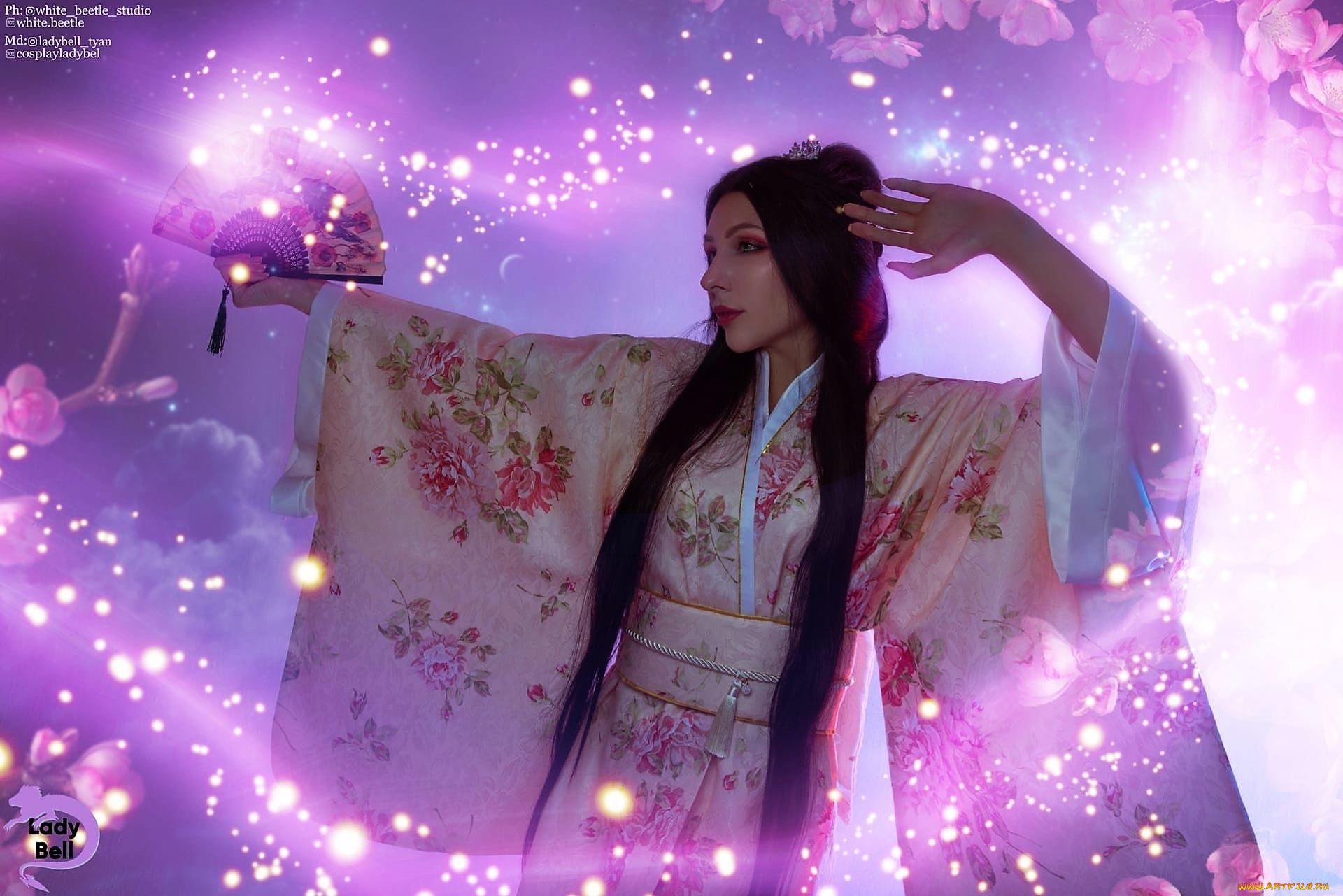 девушки, ольга, кожевникова, , lady, bell, кимоно, веер