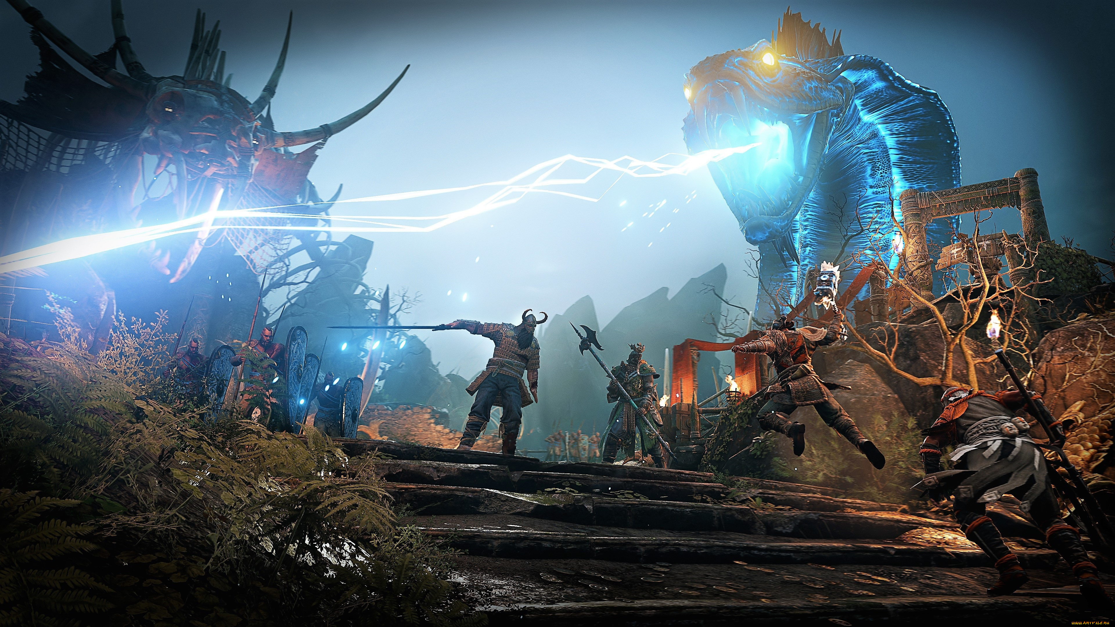 видео, игры, for, honor, , wrath, of, the, jormungandr, воины, змея, дорога