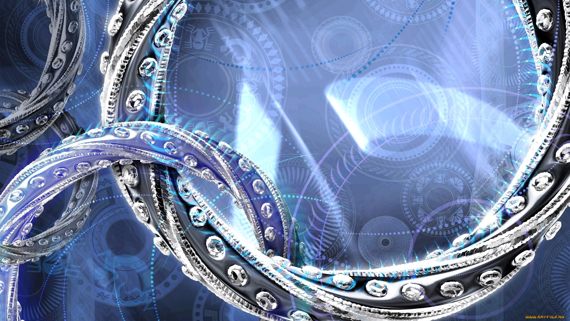 3д, графика, абстракция, , abstract, лента, бриллианты