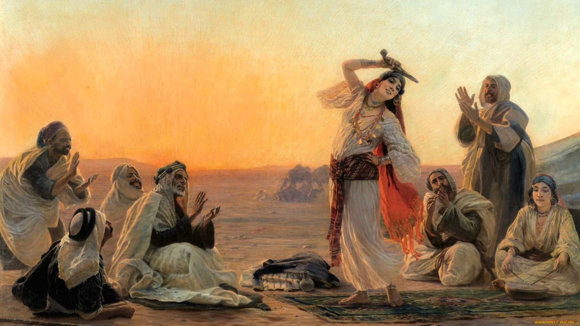 otto, pilny, -, арабские, ночи, рисованное, otto, pilny, танец, люди