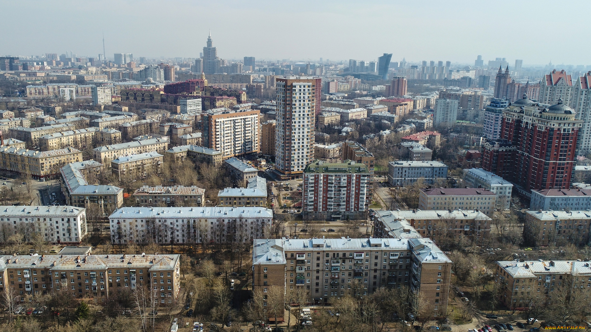 города, москва, , россия, вид, на, район, щукино, москва, рoссия