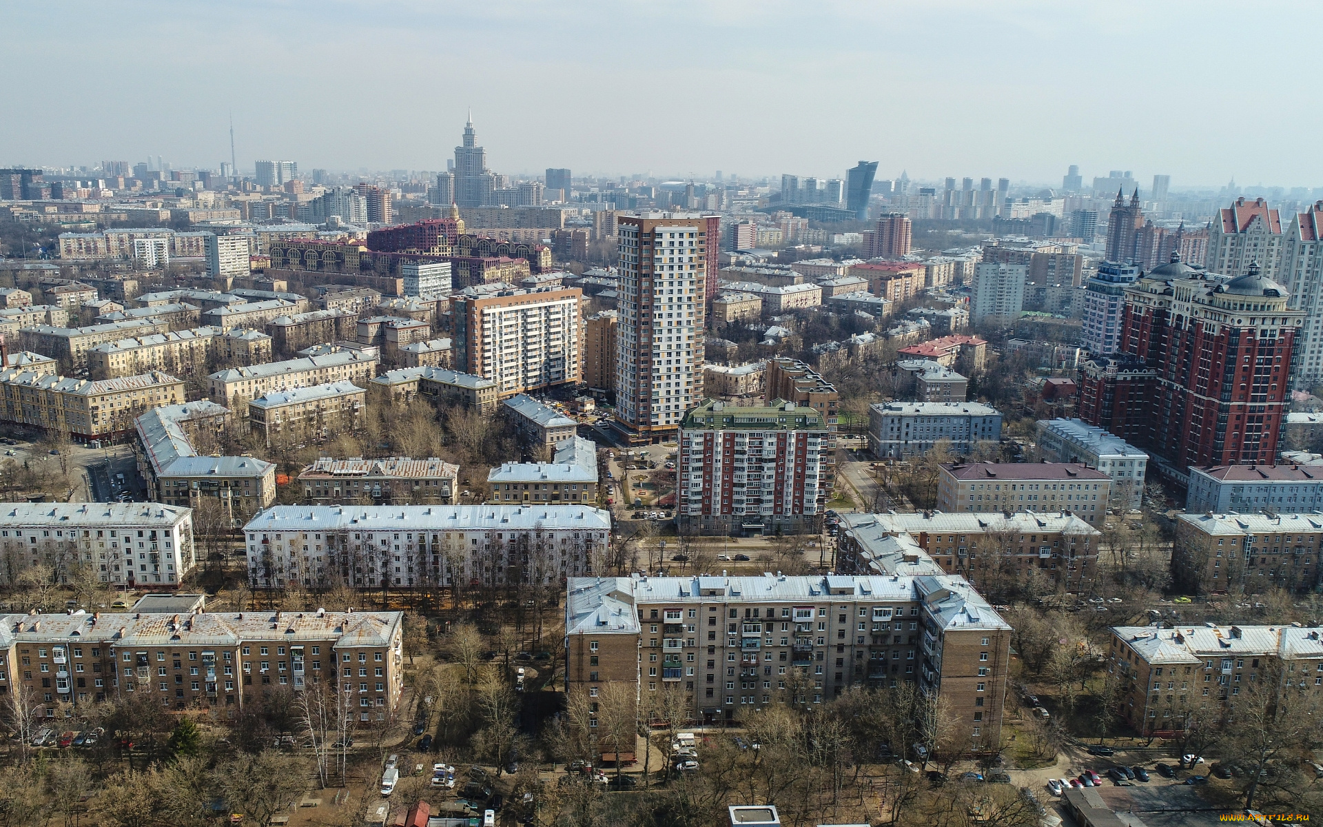 города, москва, , россия, вид, на, район, щукино, москва, рoссия