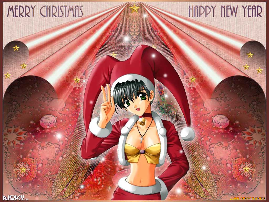 аниме, merry, chrismas, winter