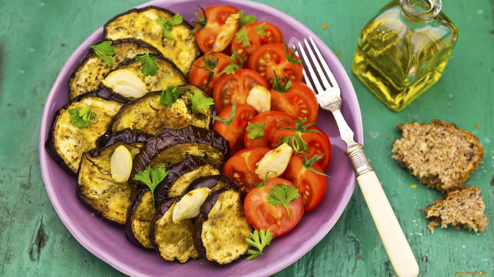 еда, овощи, баклажаны, помидоры, масло, томаты