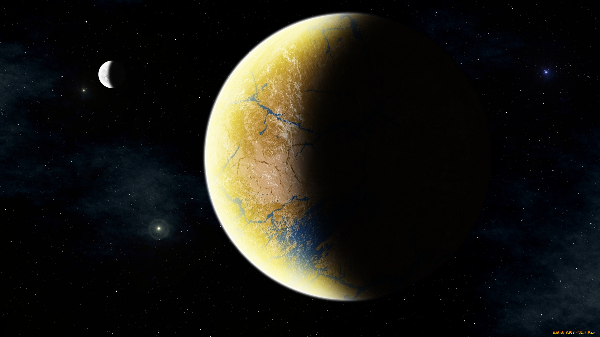 космос, земля, спутник, планета, звезды, туманность