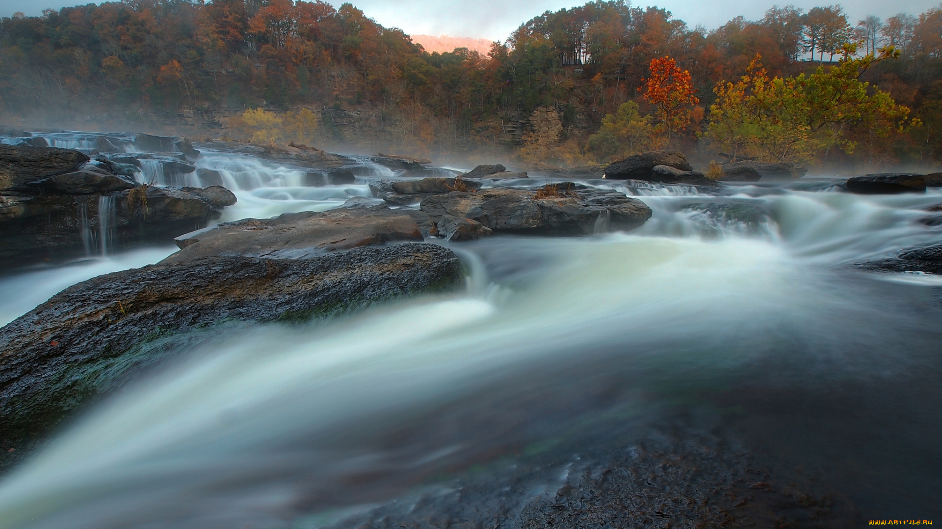 природа, реки, озера, деревья, осень, камни, вода