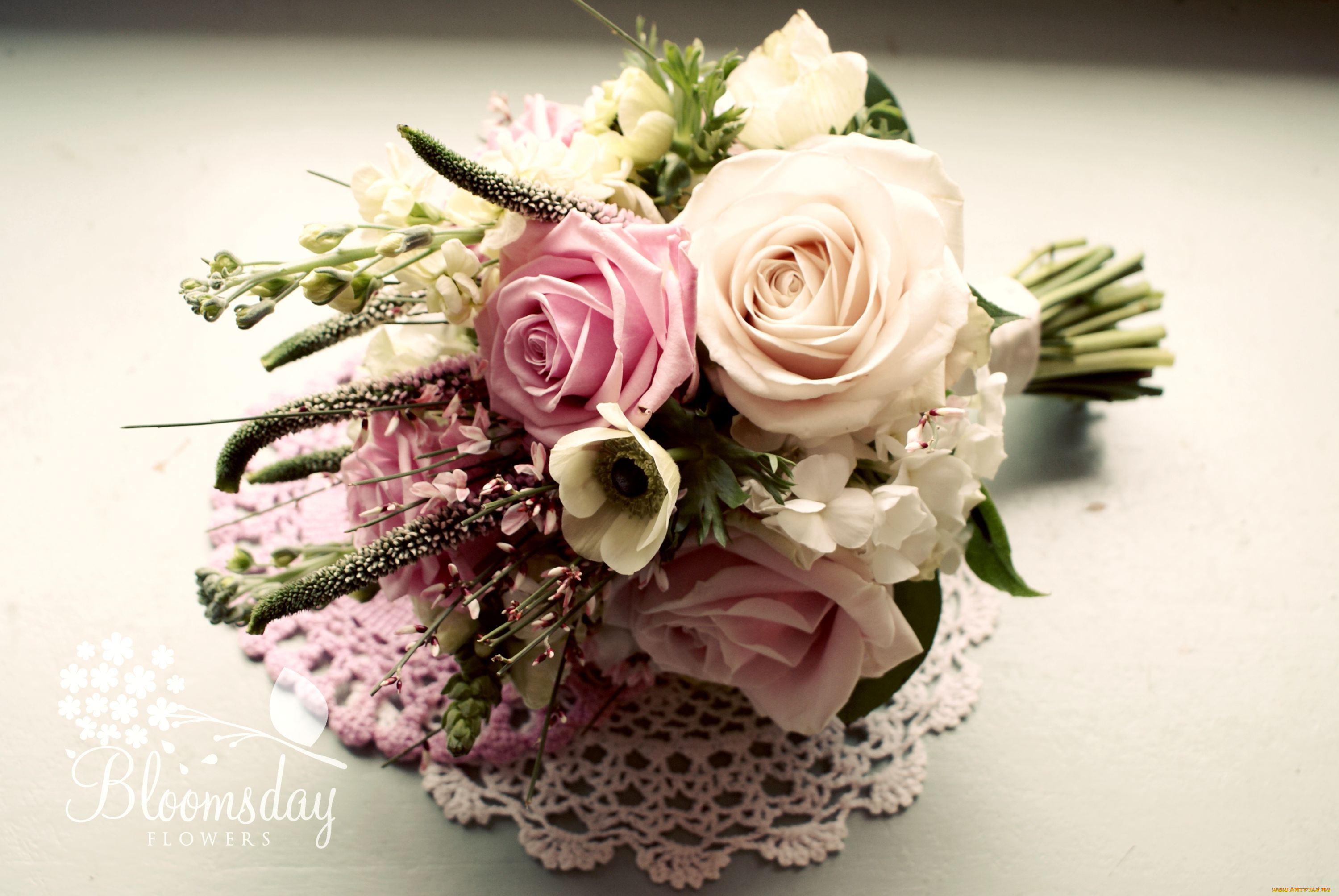 цветы, букеты, композиции, розы, анемоны, левкой