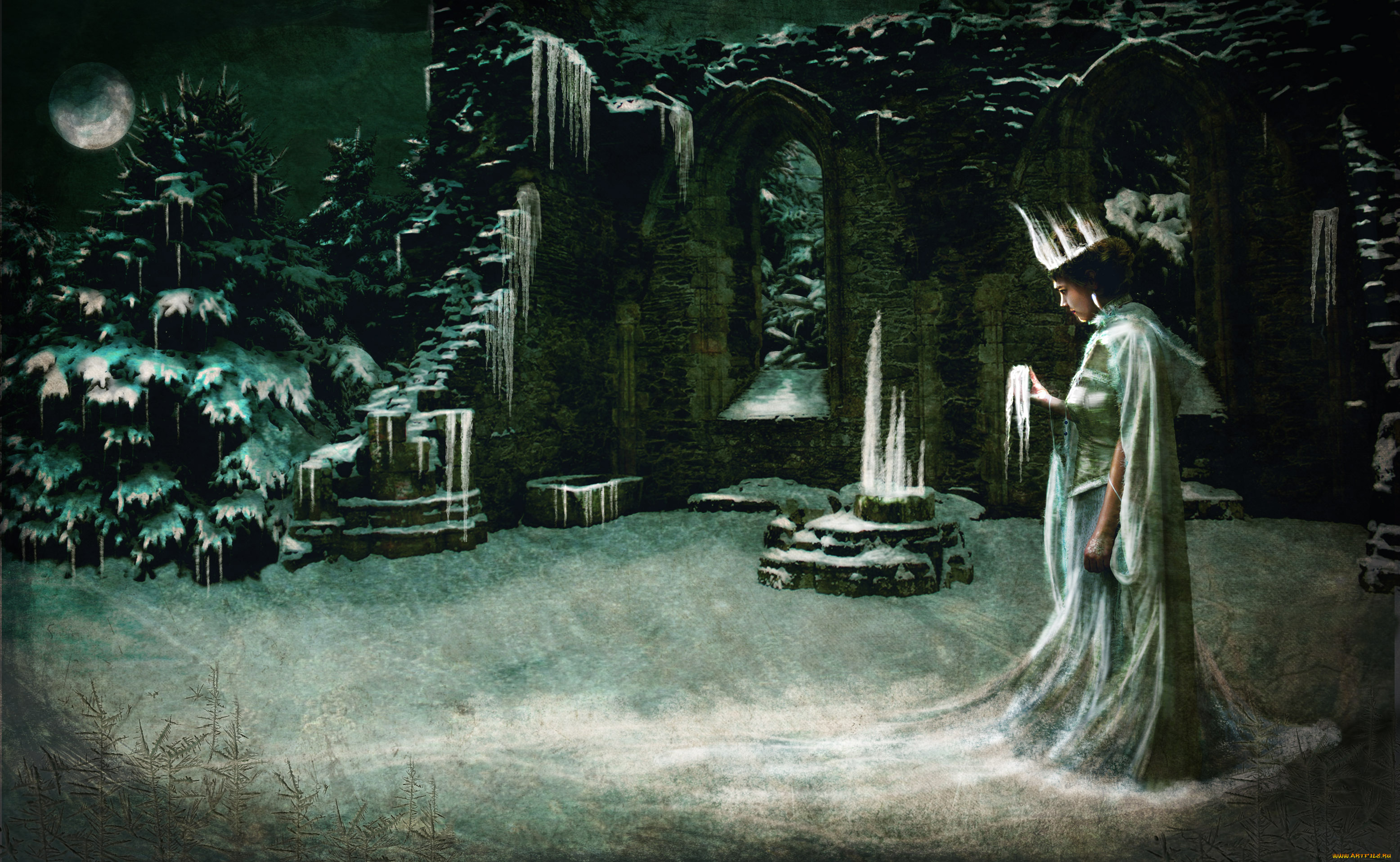 фэнтези, маги, , волшебники, , чародеи, сосульки, зима, снег