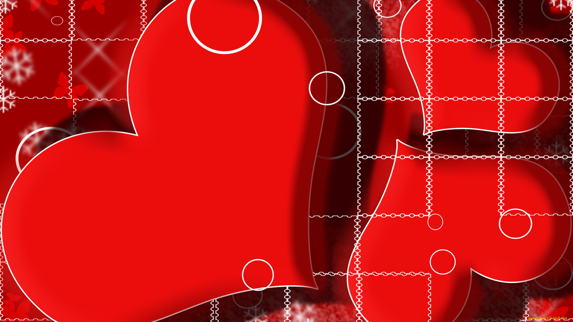 векторная, графика, сердечки, цвет