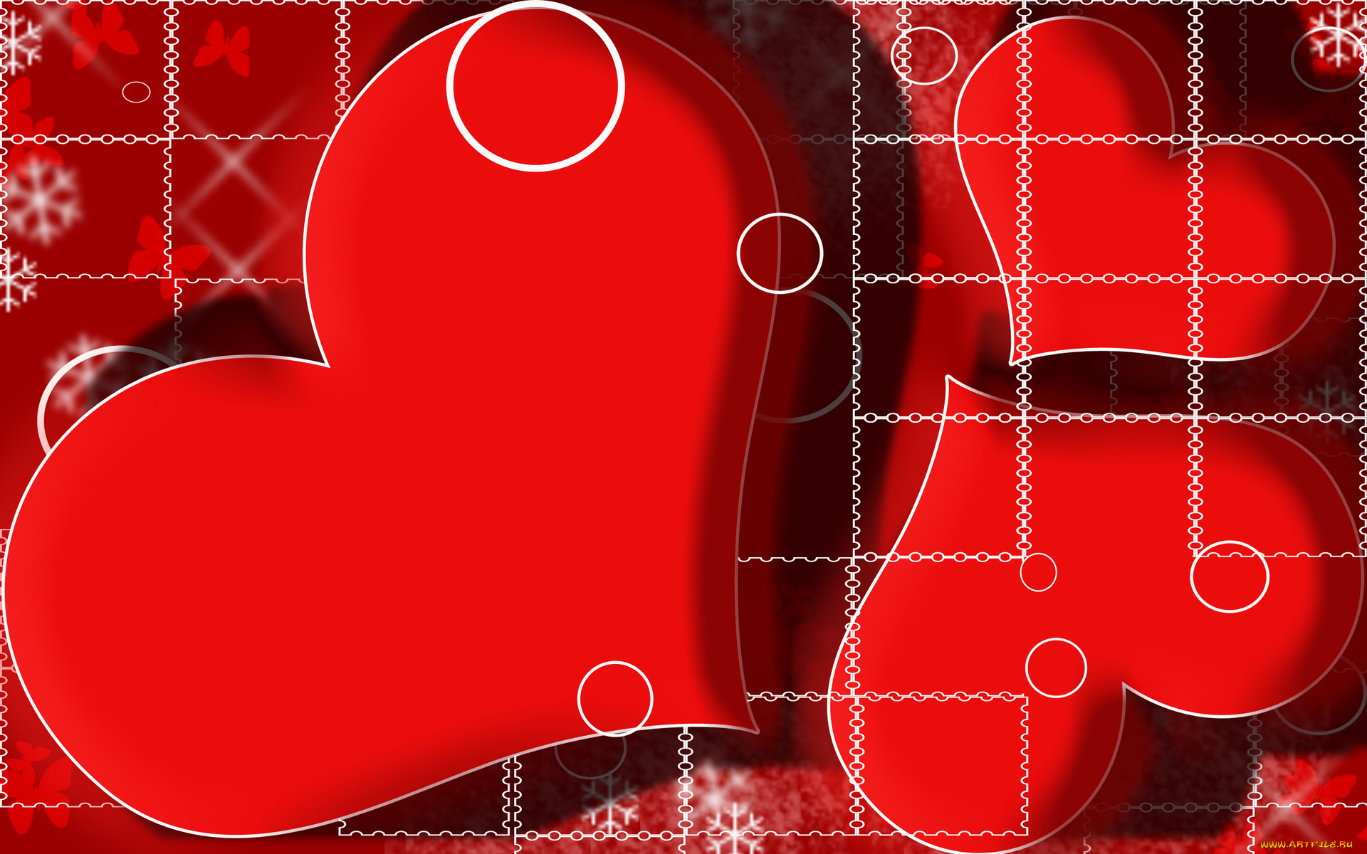 векторная, графика, сердечки, цвет