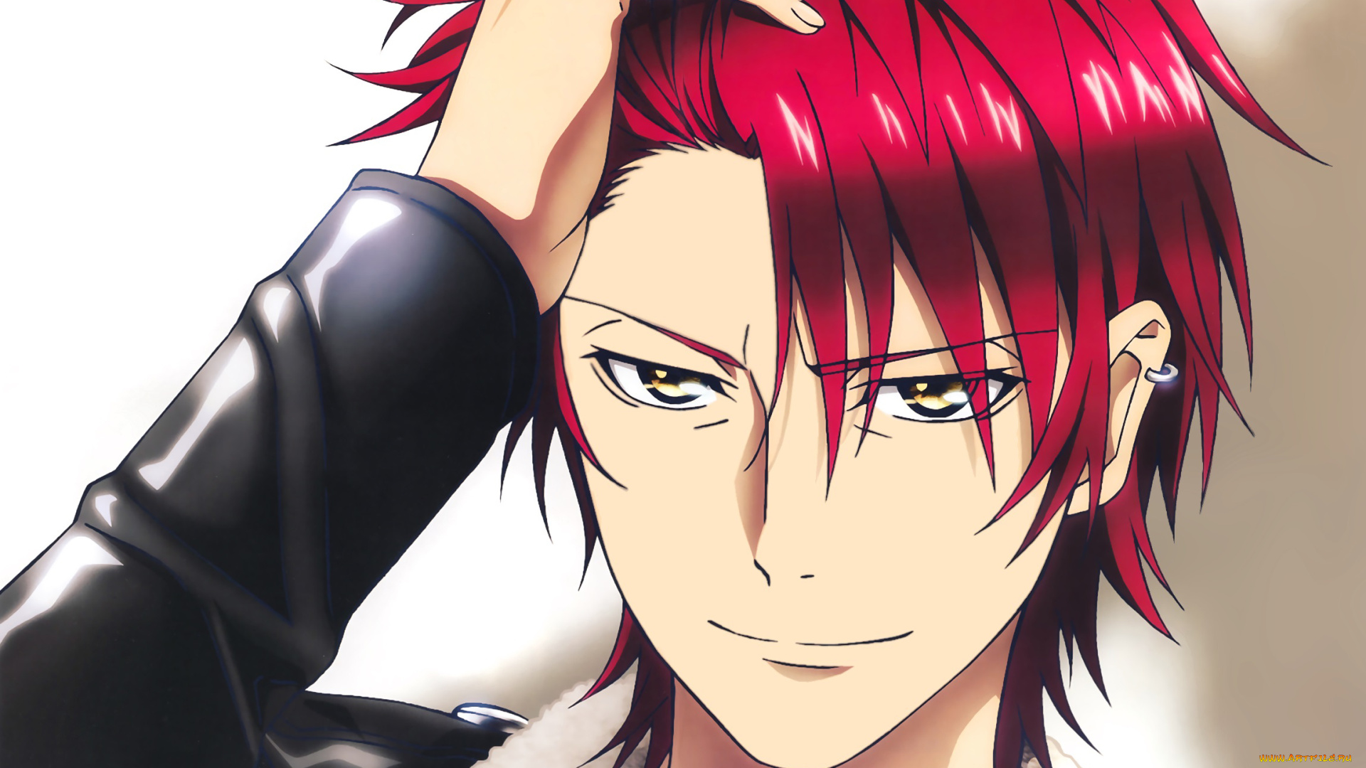 аниме, k, project, k, project, крупным, планом, красный, король, suoh, mikoto, парень