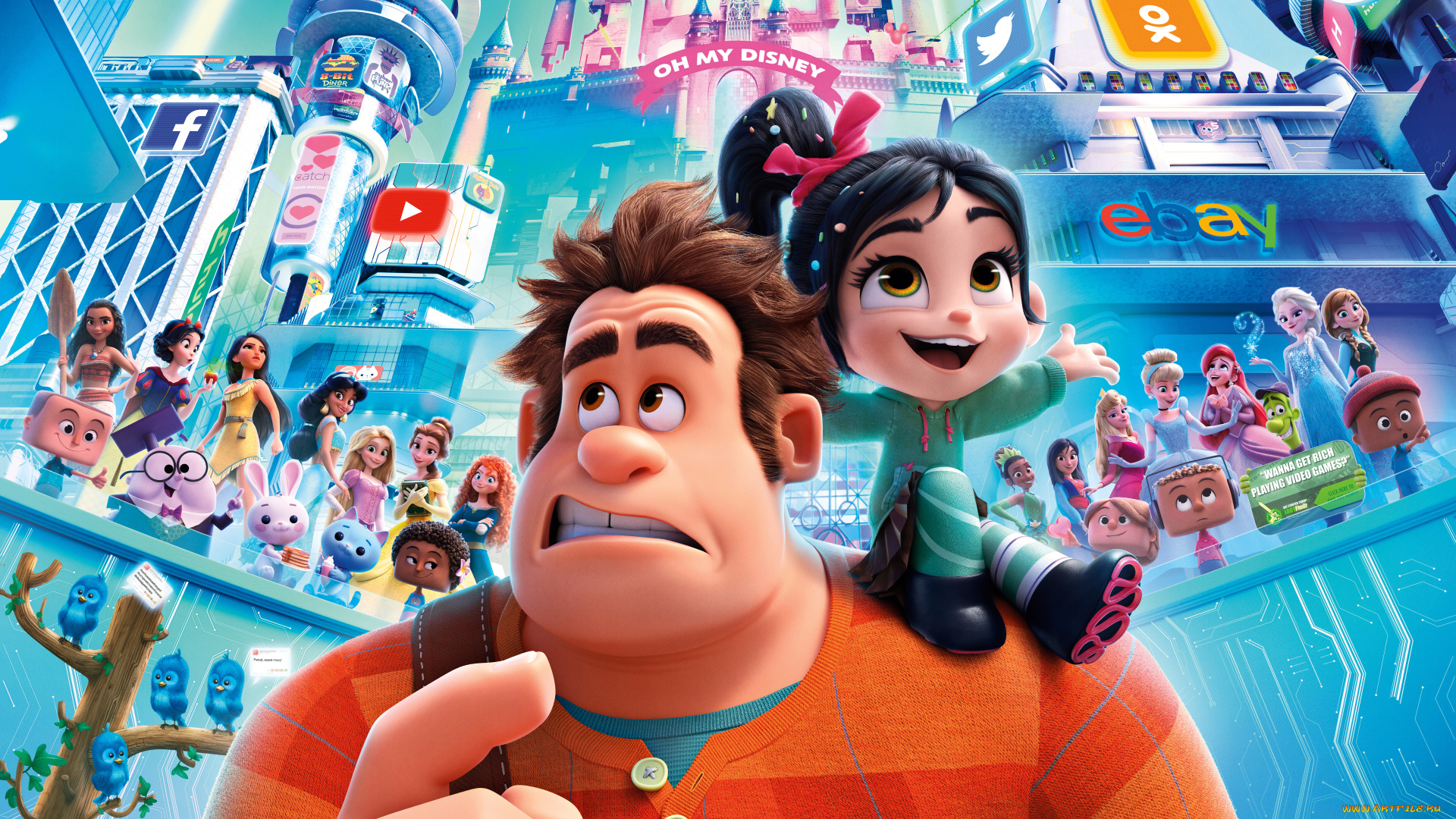 мультфильмы, wreck, it, ralph, 2, wreck-it, ralph, 2