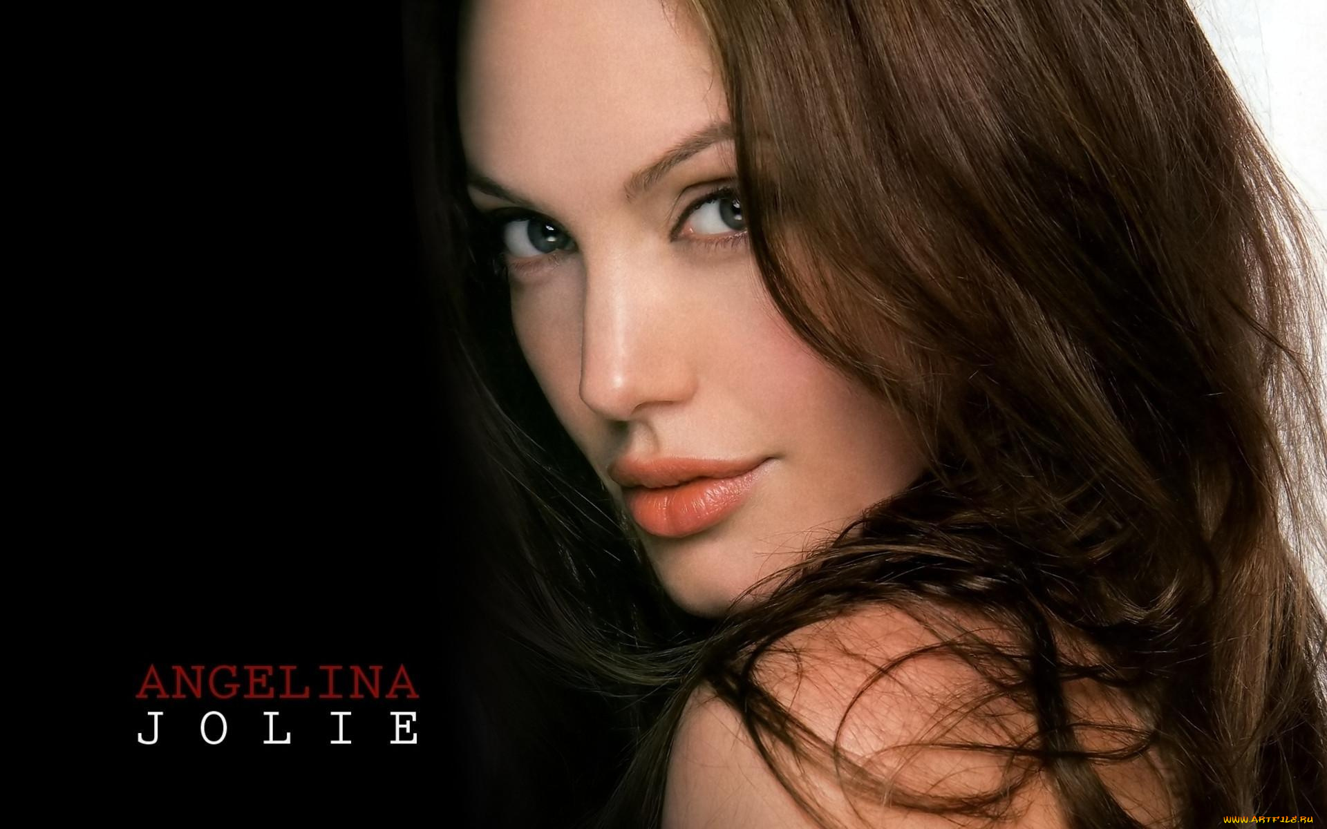 девушки, angelina, jolie, лицо, шатенка, актриса