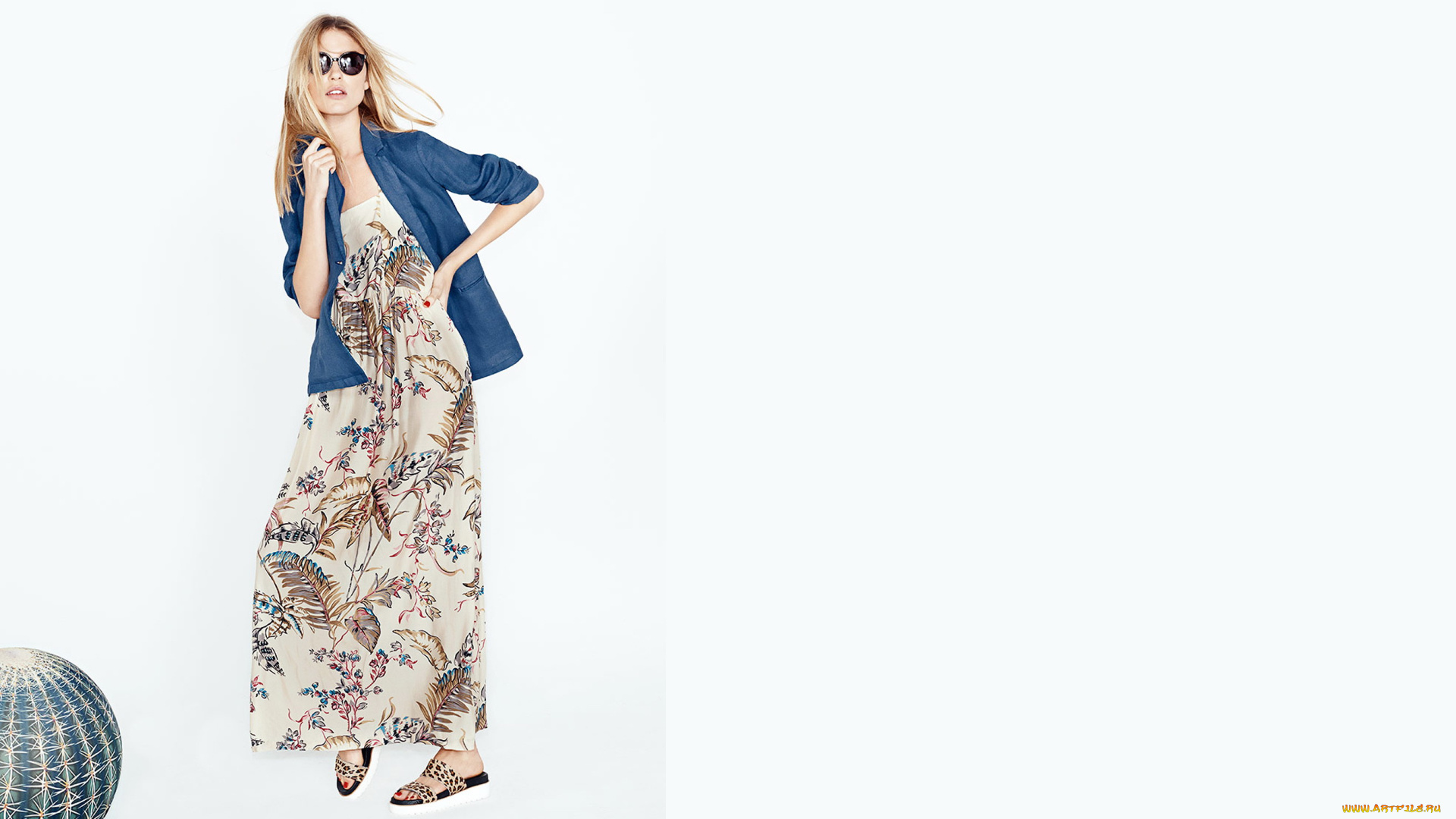 девушки, martha, hunt, блондинка, очки, жакет, платье, кактус