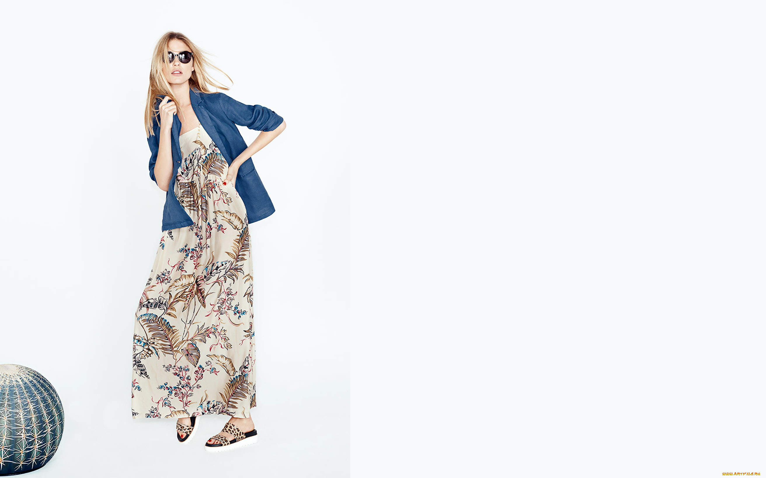 девушки, martha, hunt, блондинка, очки, жакет, платье, кактус