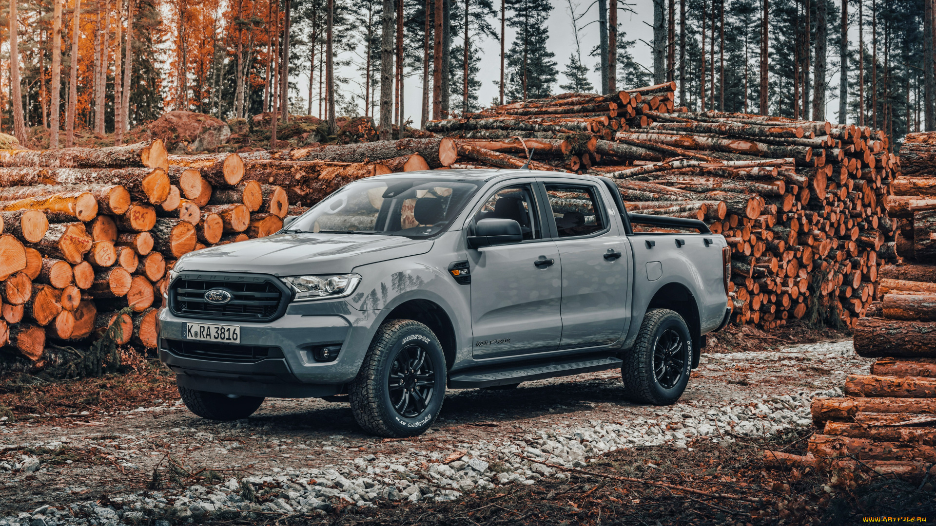 автомобили, ford, 2021, ranger, wolftrak, 4k, вид, спереди, экстерьер, серый, пикап, новый, американские, форд