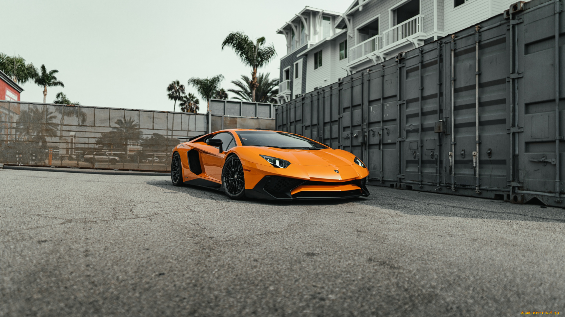 автомобили, lamborghini, orange, aventador, lp700-4