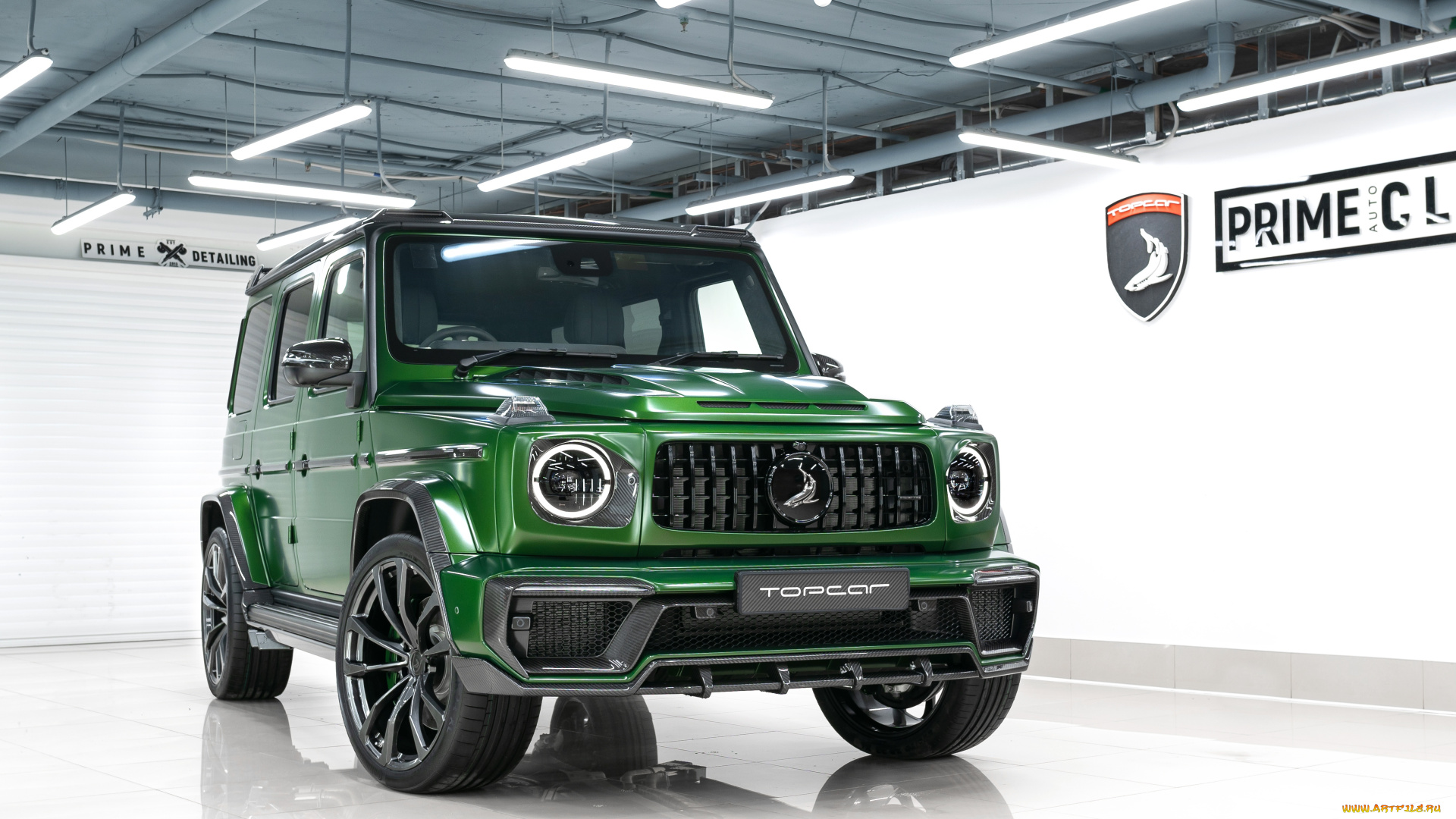 автомобили, mercedes-benz, mercedes, side, g-class, topcar, w463, green, inferno
