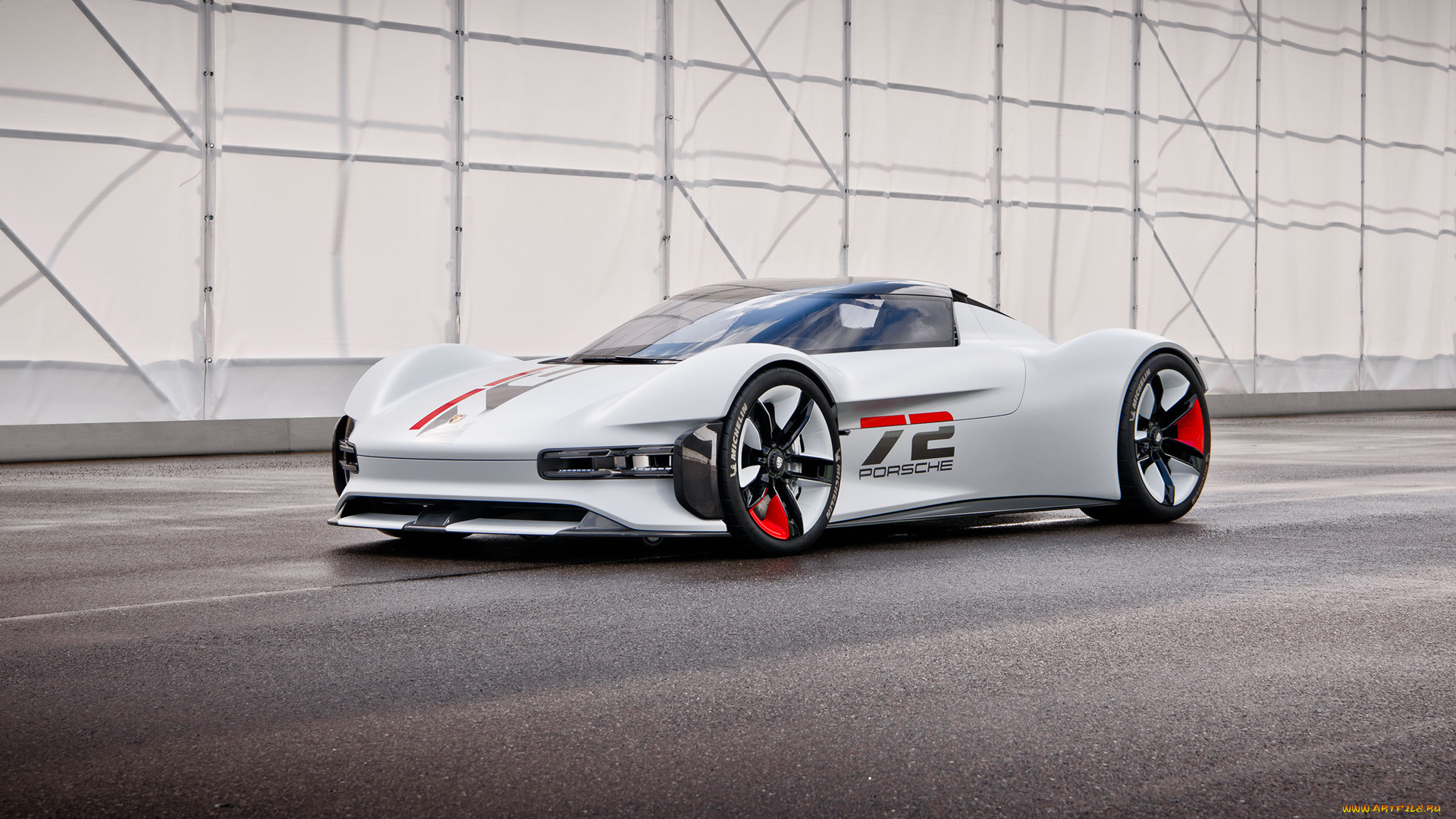 автомобили, porsche, 2021, vision, gran, turismo, вид, спереди, экстерьер, гоночный, автомобиль, белый, немецкие, порше