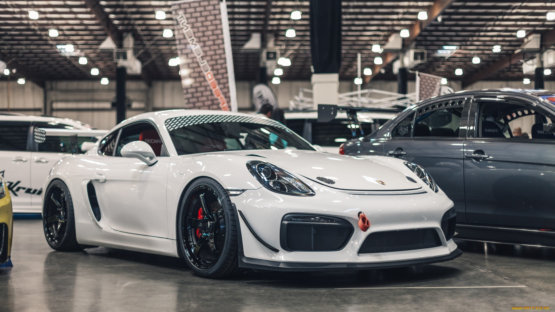 автомобили, выставки, и, уличные, фото, porsche, cayman, coupe, white, stance, stencenation