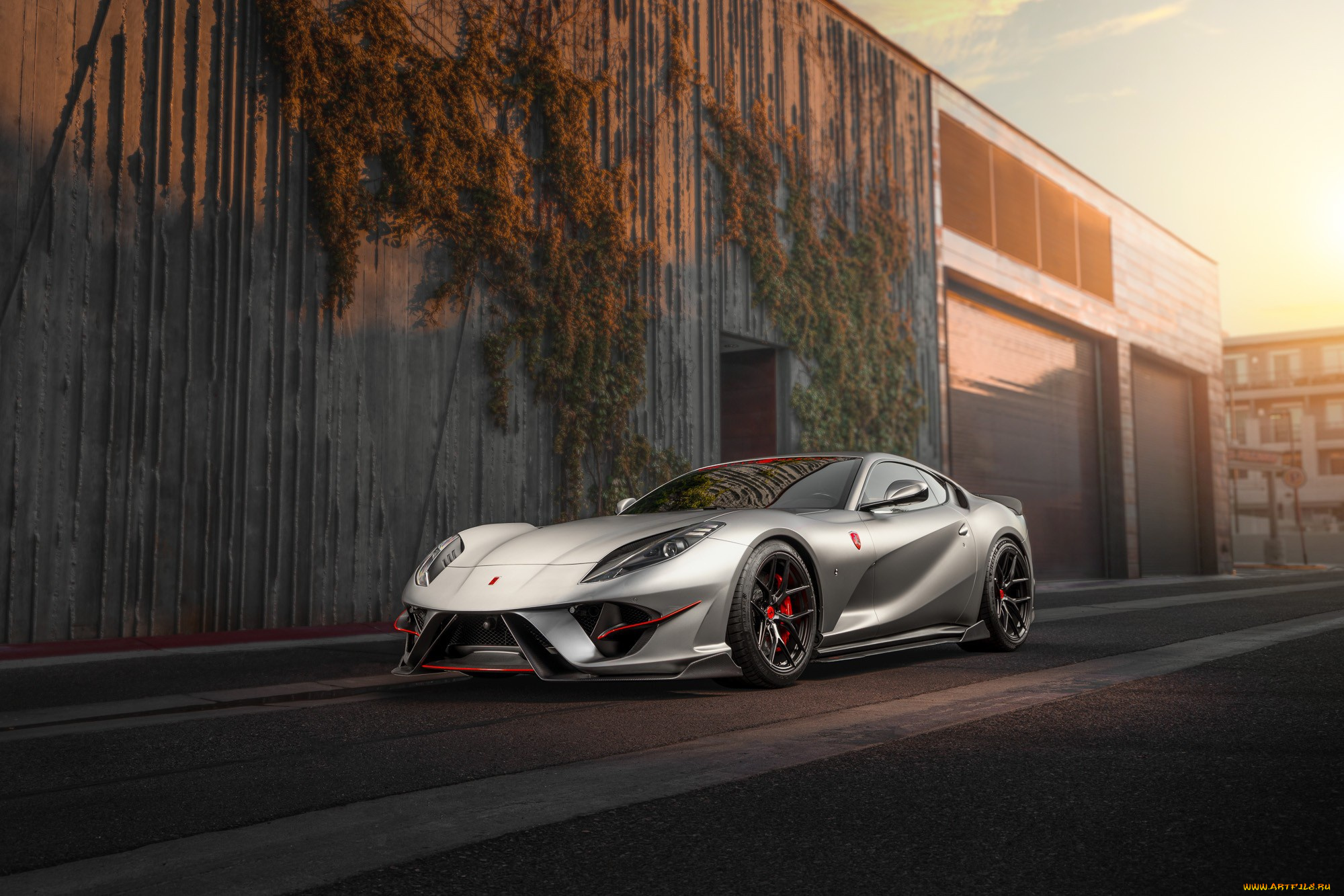 автомобили, ferrari, sunset, lane, svr, 812superfast