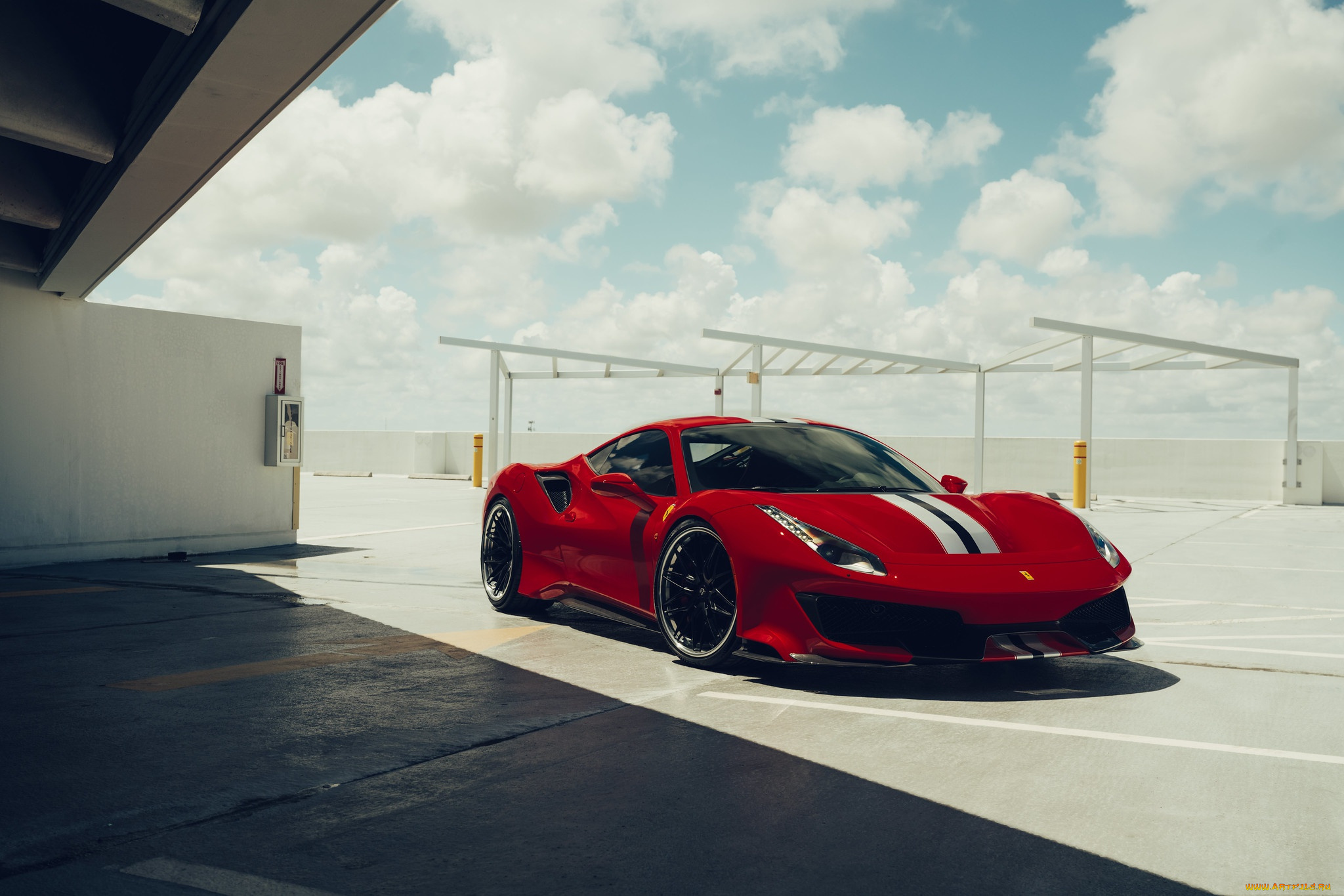 автомобили, ferrari, red, 488pista