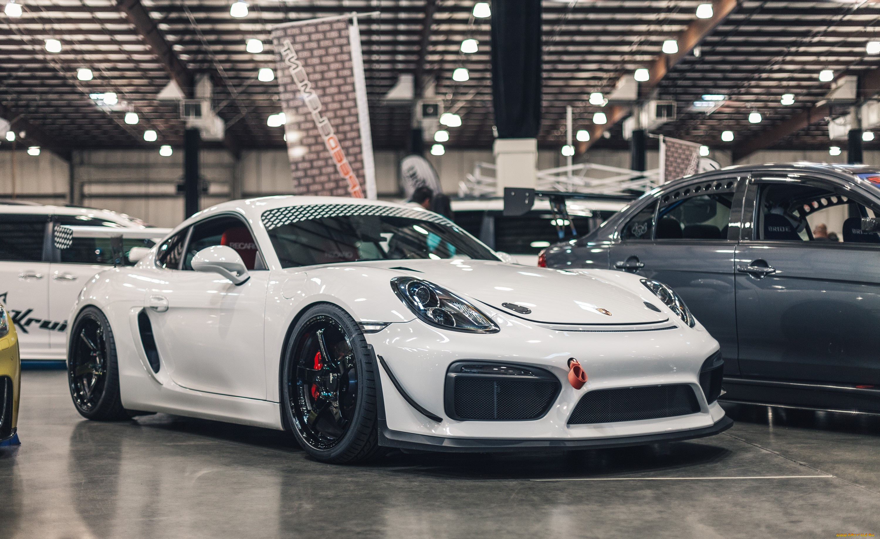 автомобили, выставки, и, уличные, фото, porsche, cayman, coupe, white, stance, stencenation