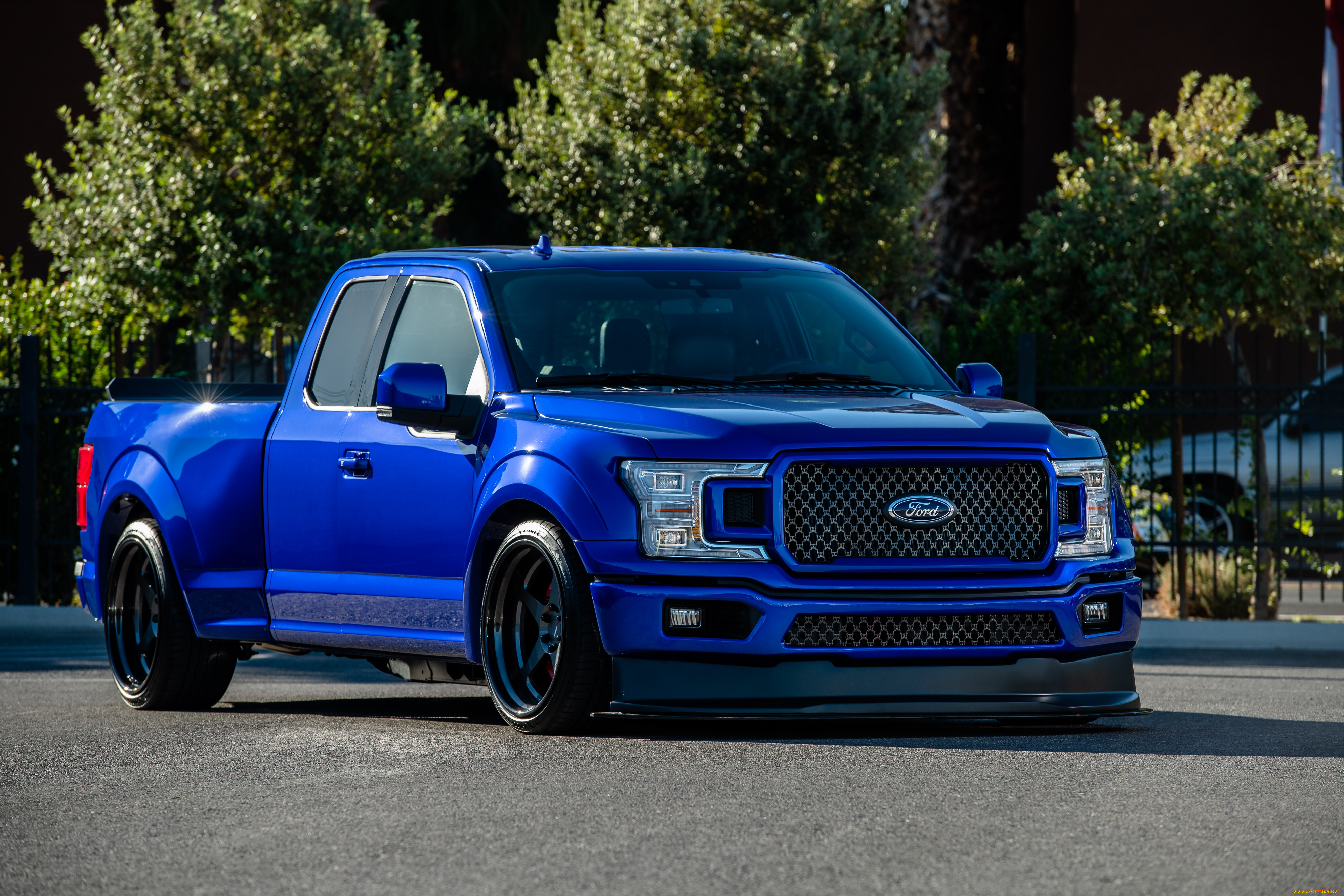 автомобили, ford, blue, front, f-150, pickup, supercab, 4x2, sema, 2018, lariat, sport, zb, customs, and, kurt, busch