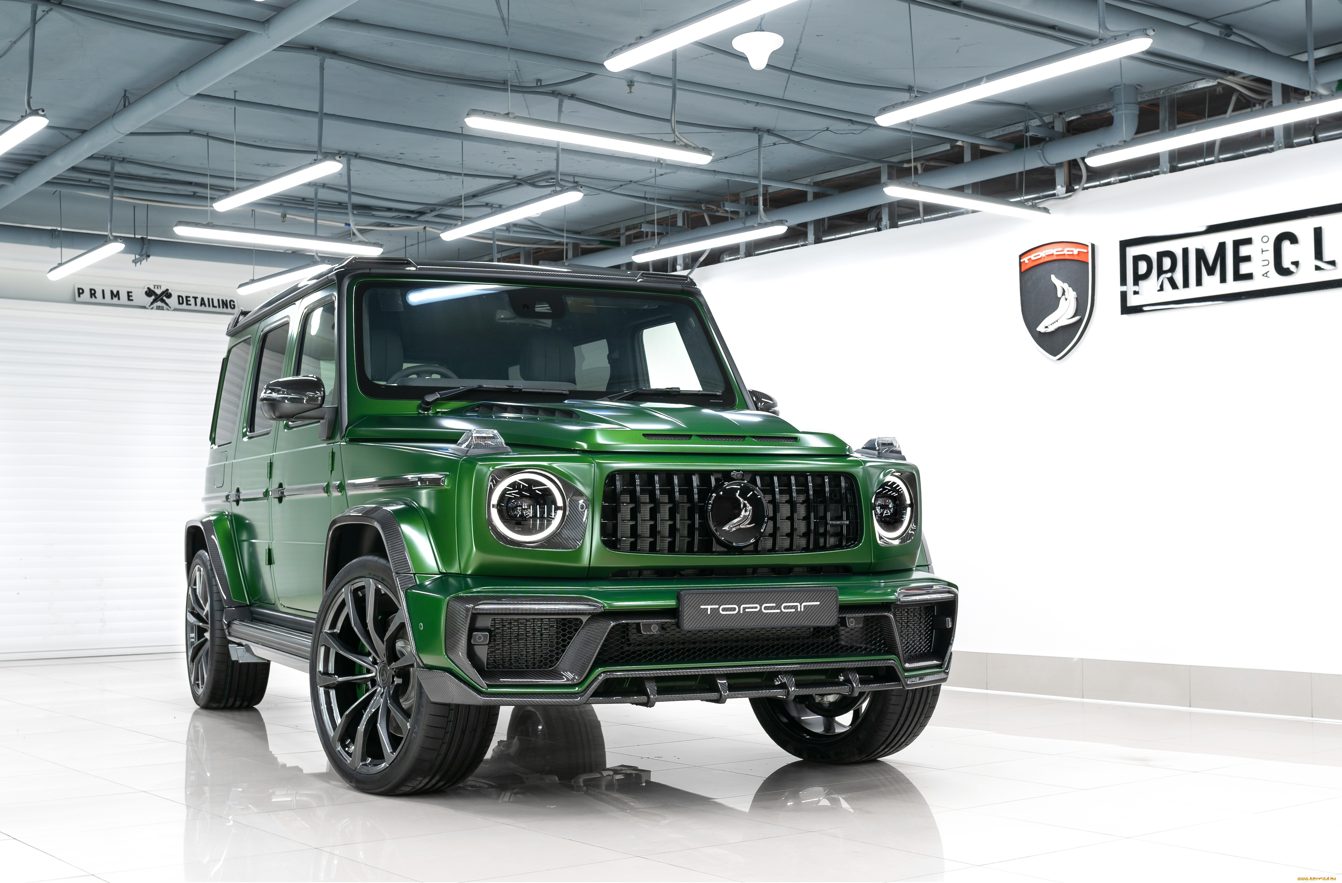 автомобили, mercedes-benz, mercedes, side, g-class, topcar, w463, green, inferno