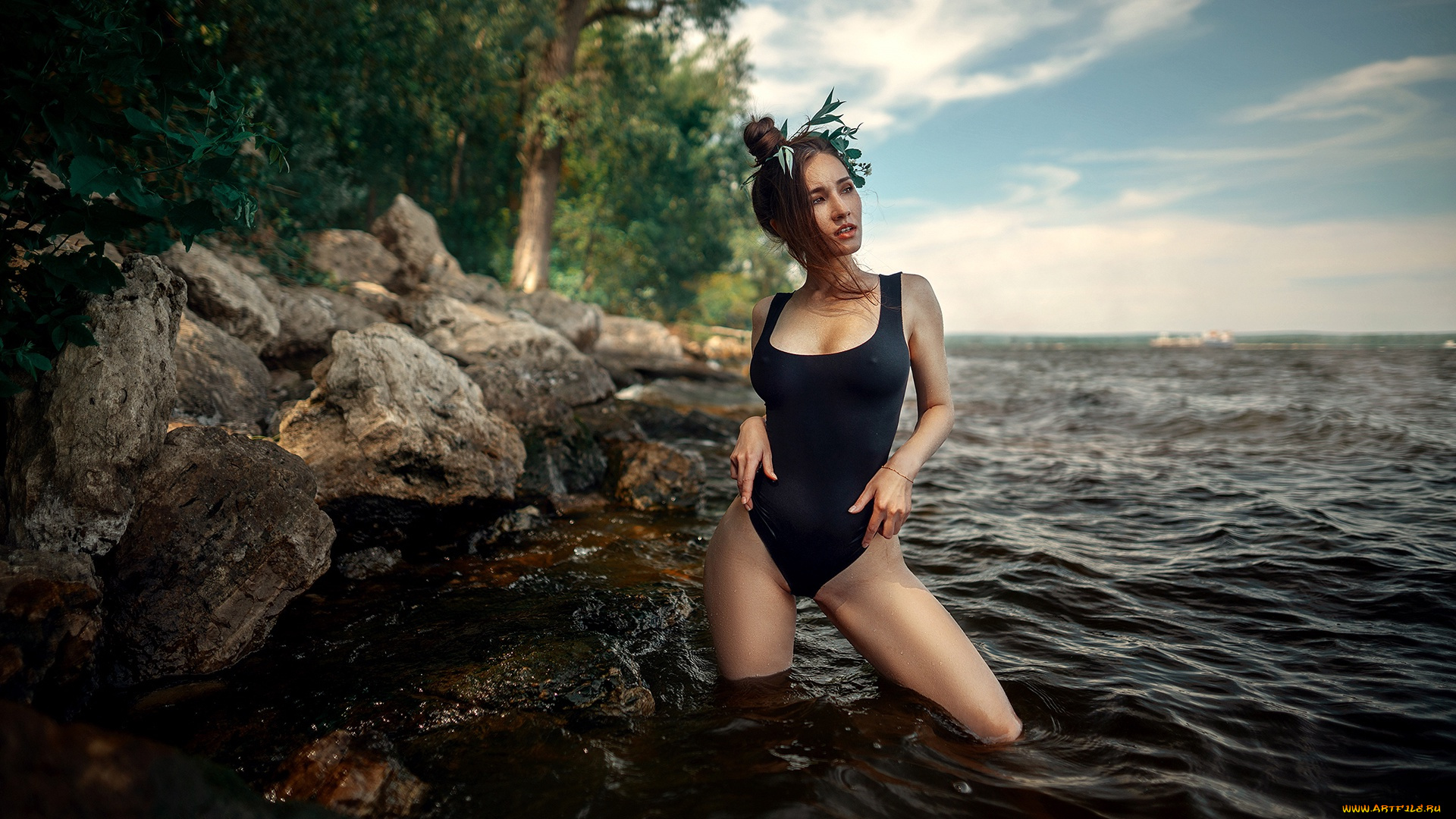 девушки, -, рыжеволосые, и, разноцветные, красивая, девушка