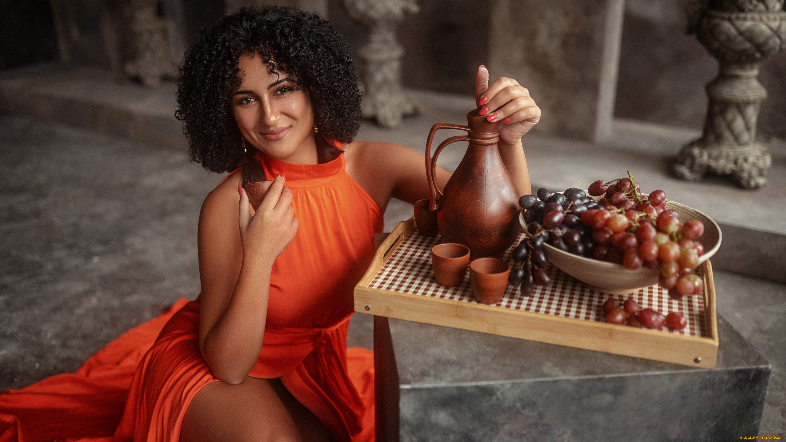 девушки, -, темнокожие, красивая, девушка