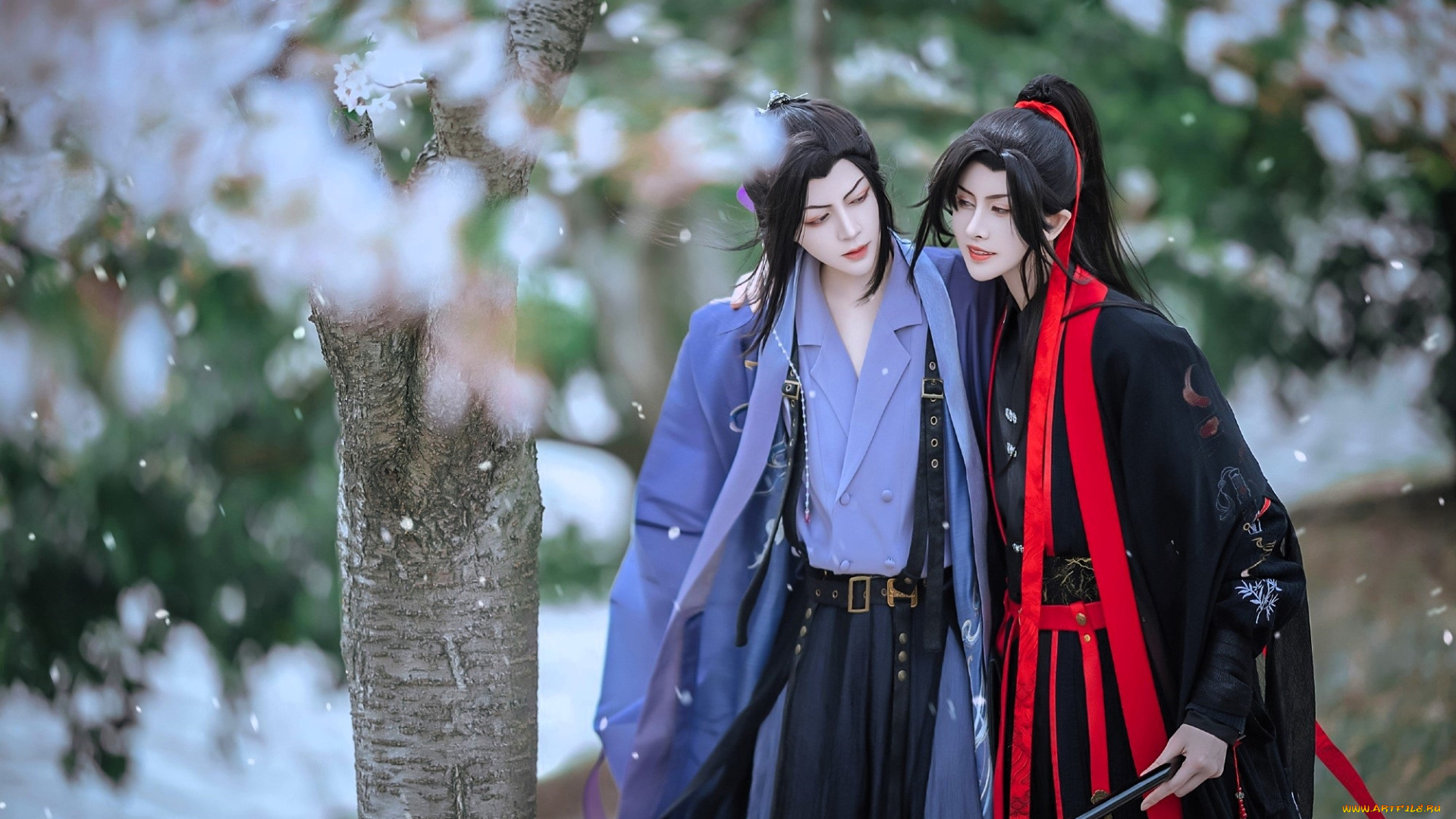 девушки, -, креатив, , косплей, костюмы, образы, сад, лань, ванцзи, вэй, усянь, разговор