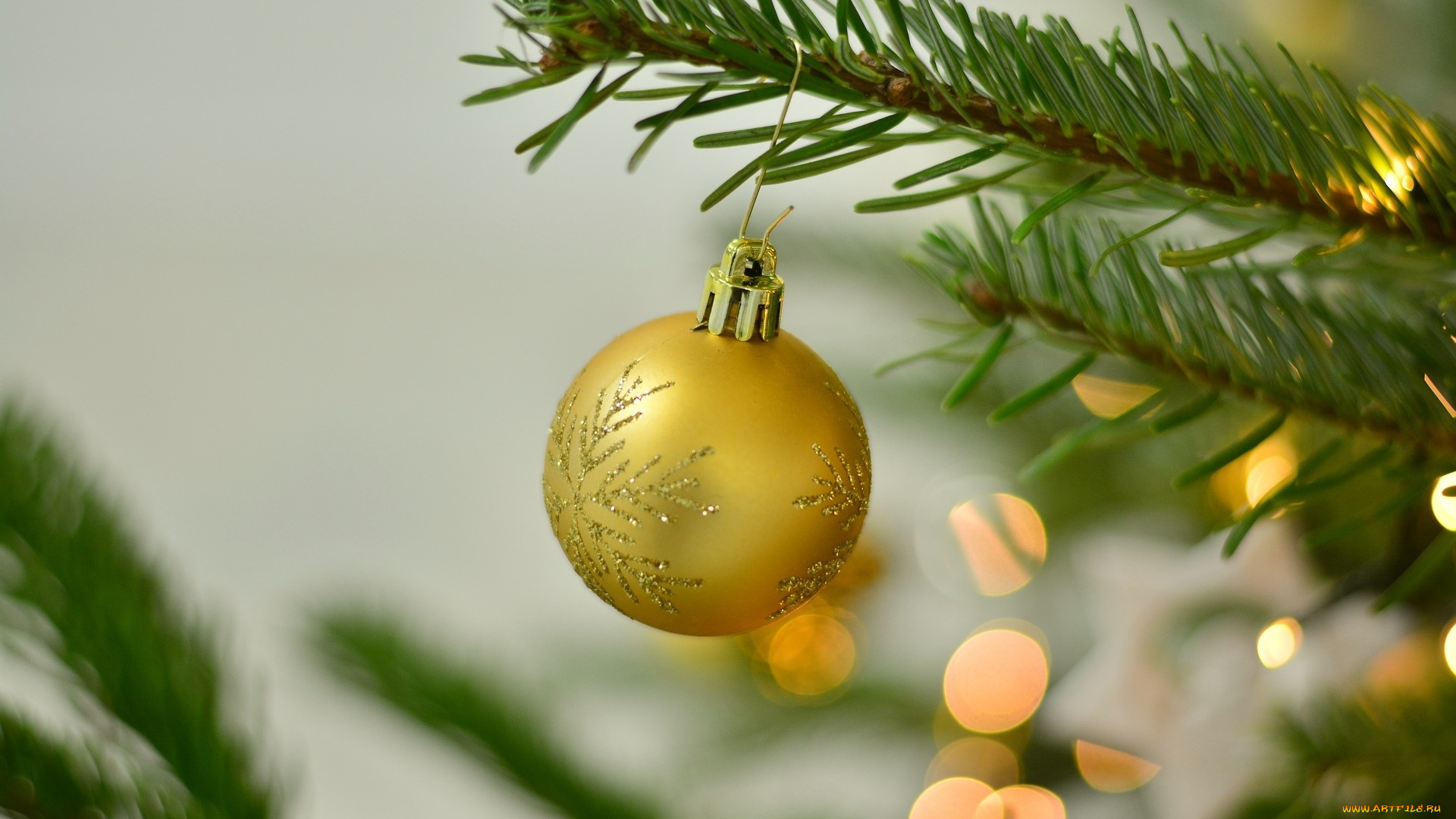 праздничные, шары, ёлка, ветка, шарик