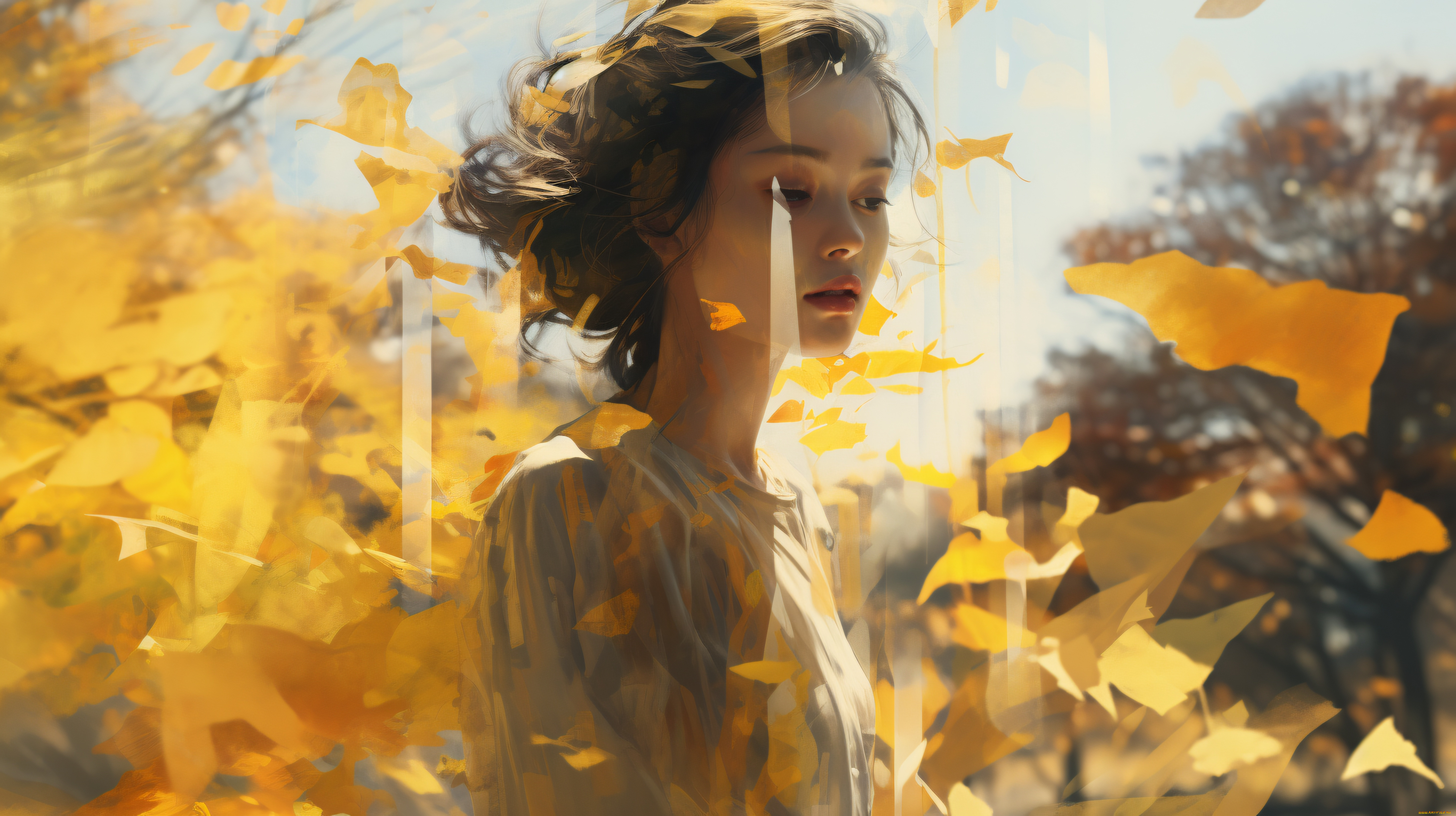 рисованное, люди, девушка, нейросеть