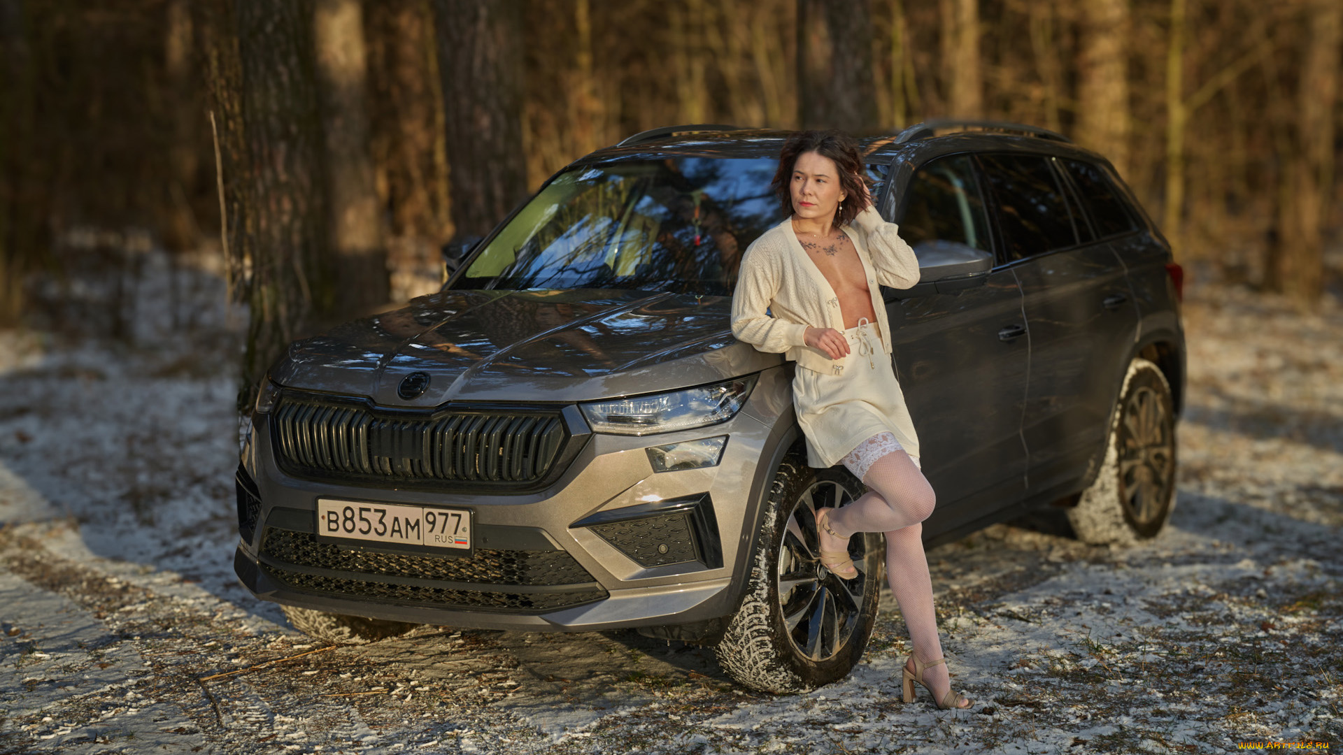 автомобили, -авто, с, девушками, skoda, kodiaq