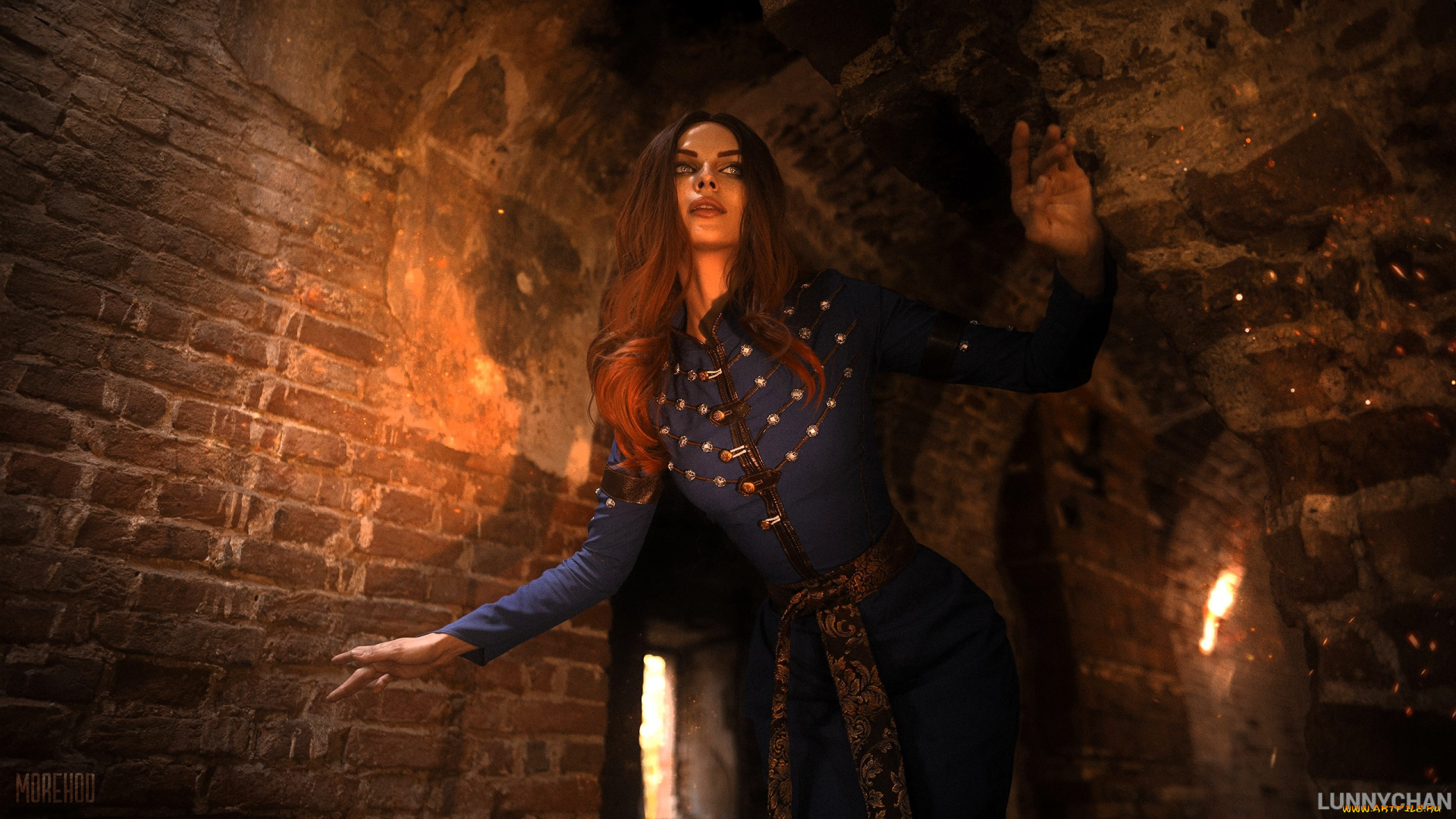 девушки, светлана, хофман, , lunny, chan, образ, косплей, наряд, платье, стены