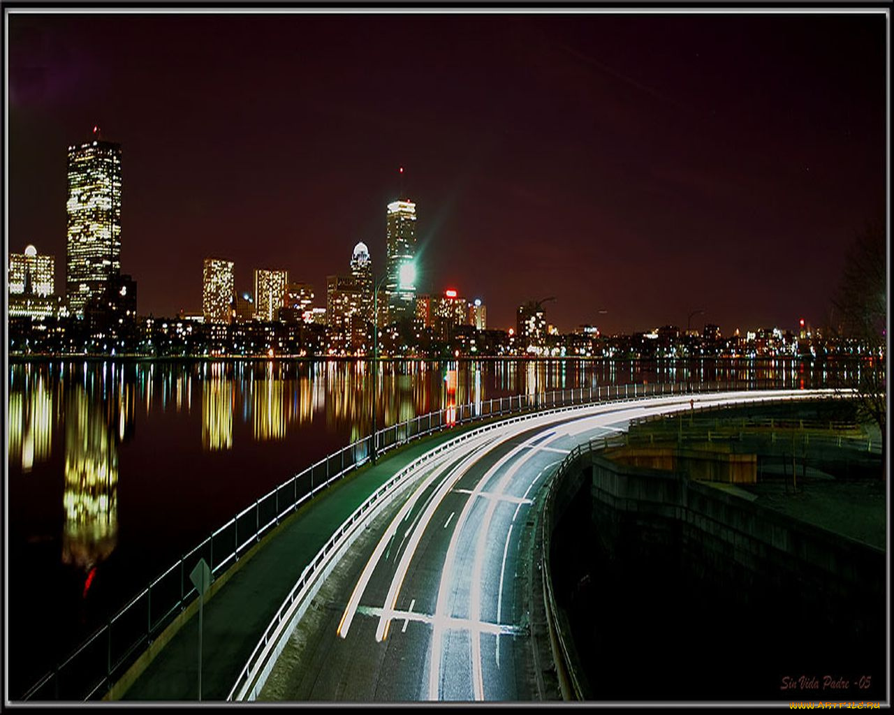 города, огни, ночного