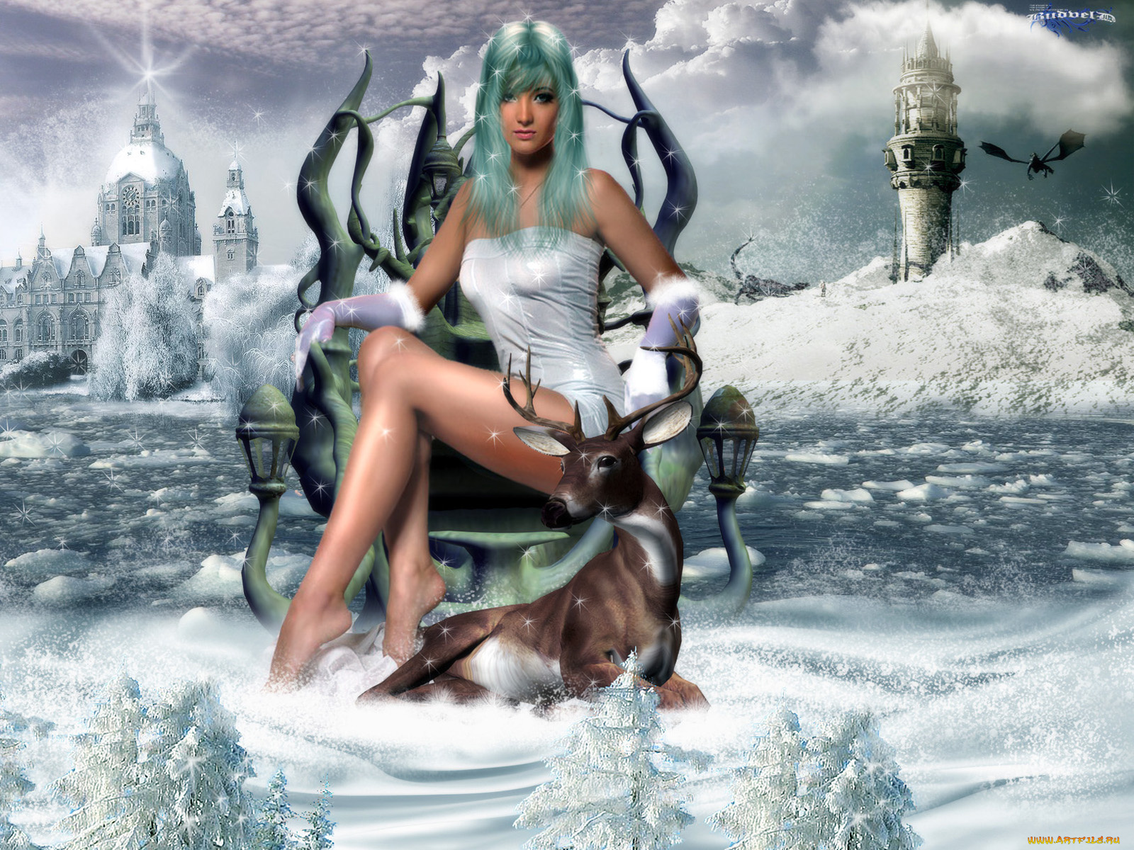 снежная, королева, фэнтези, девушки