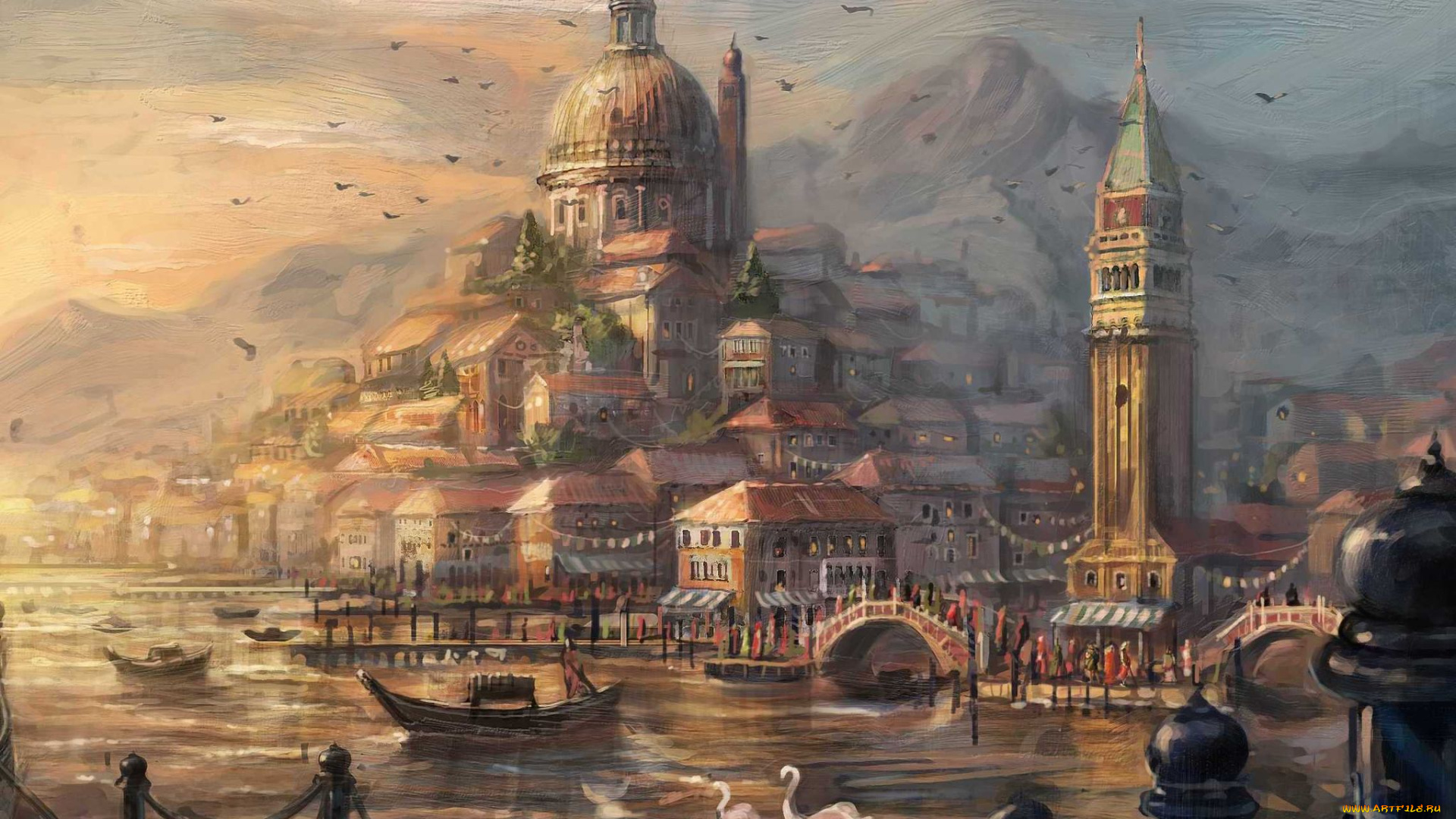 рисованные, города