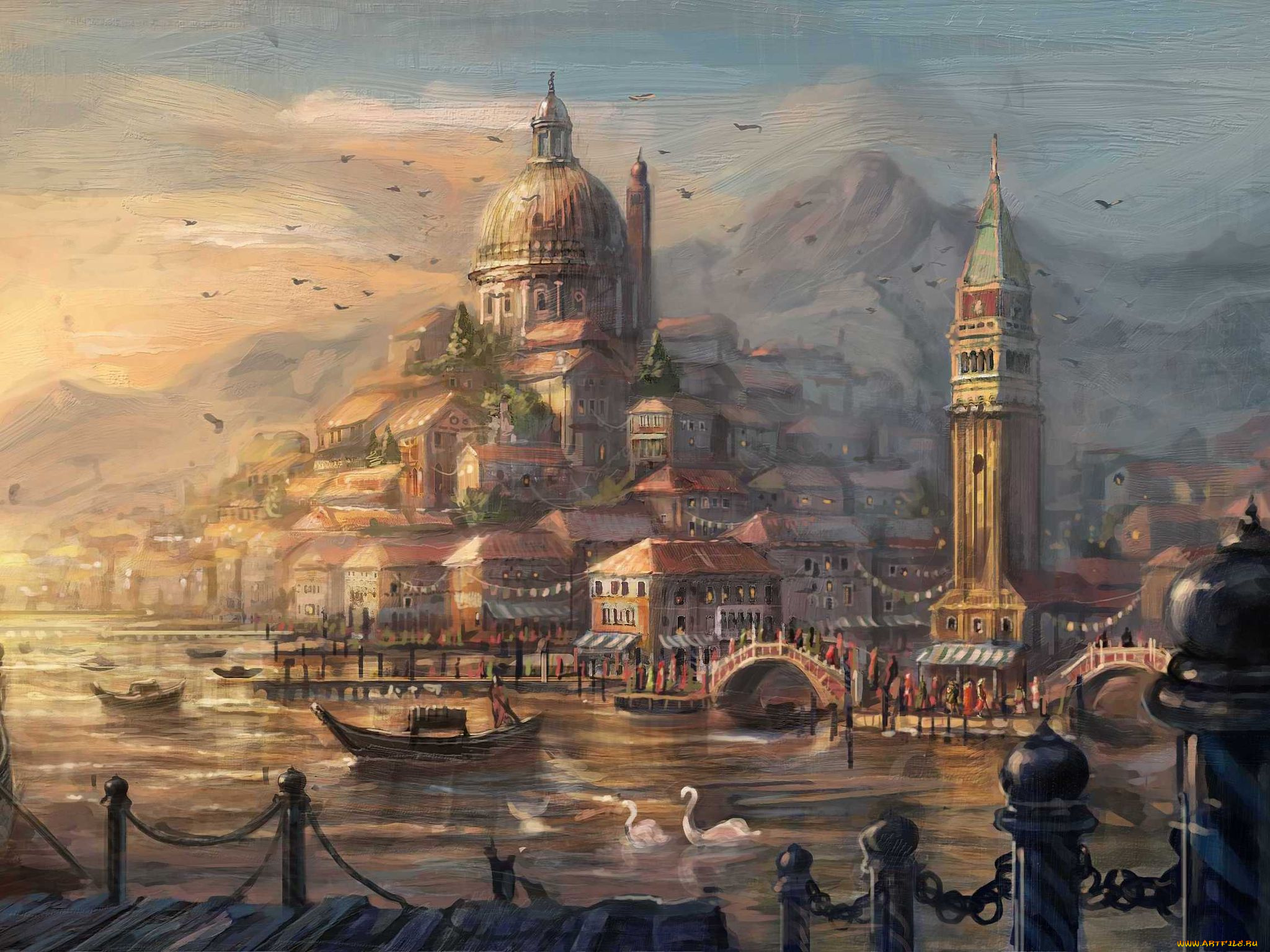 рисованные, города