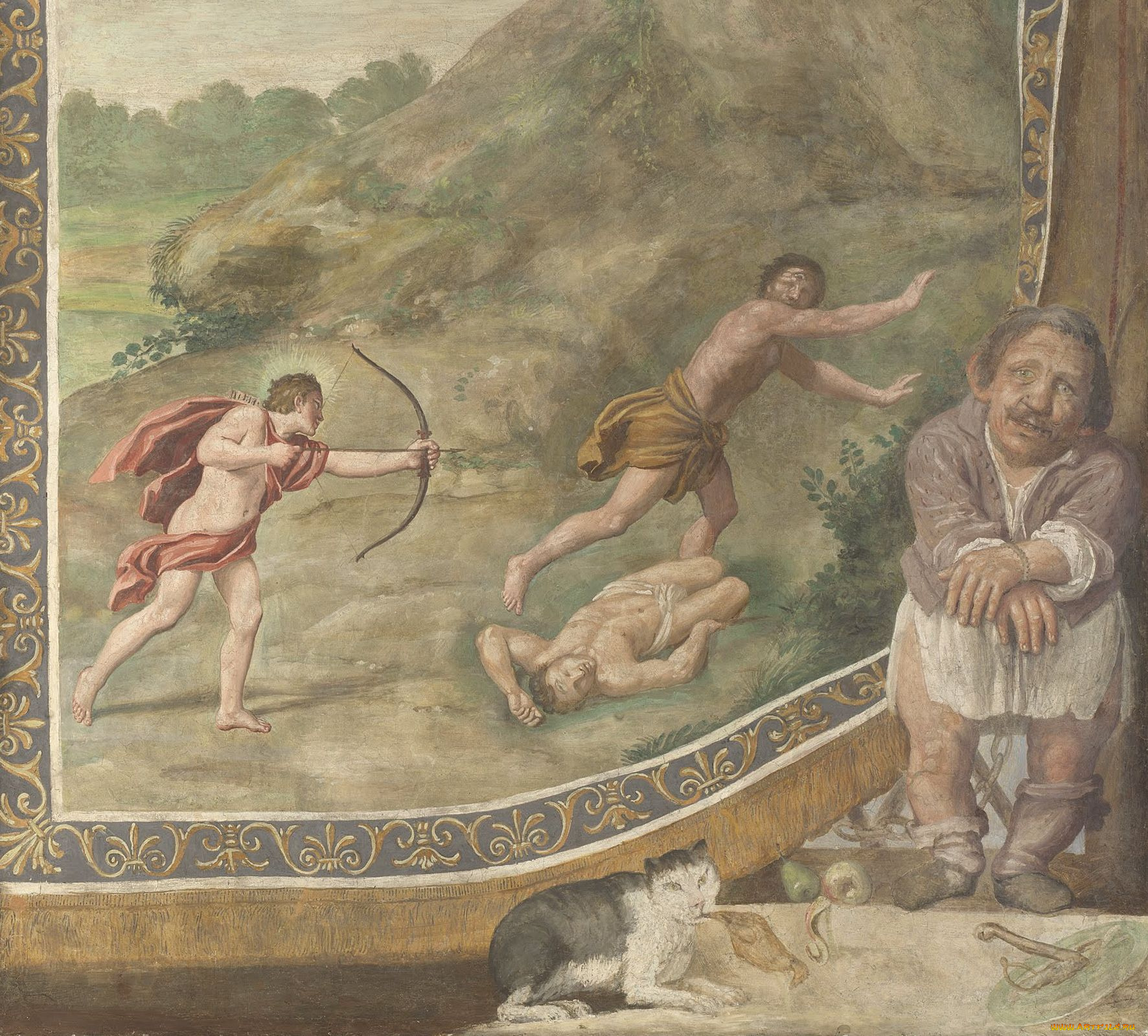 domenico, zampieri, apollo, killing, the, cyclops, рисованные, domenichino