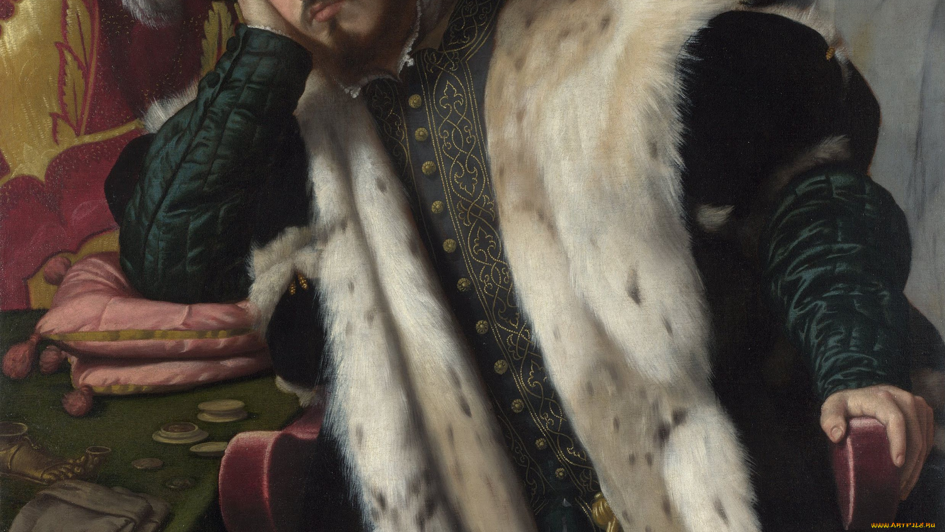 moretto, da, brescia, portrait, of, count, fortunato, martinengo, cesaresco, рисованные