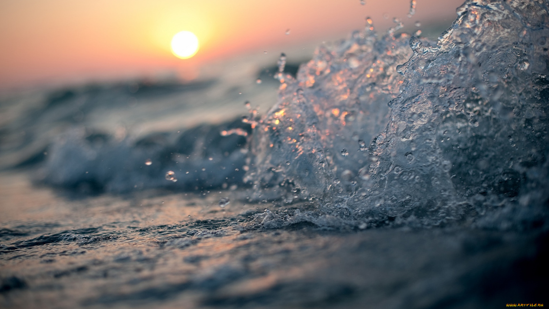 природа, вода, закат, море