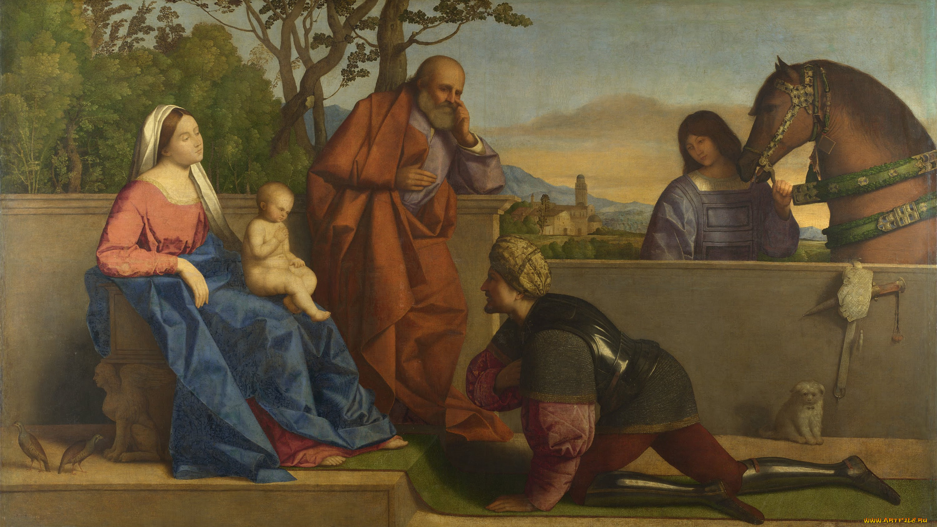 vincenzo, catena, warrior, adoring, the, infant, christ, and, virgin, рисованные